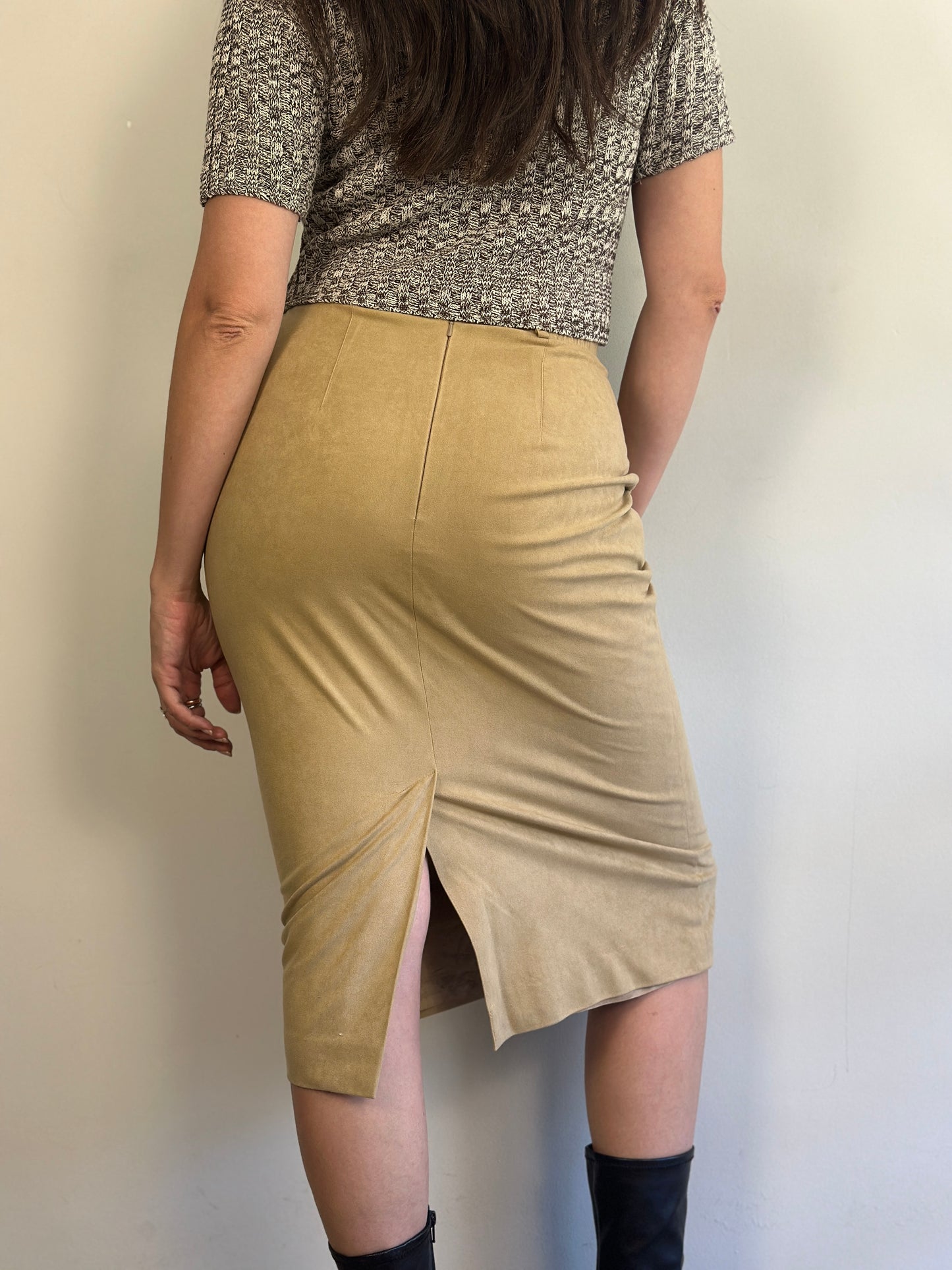 Vintage Suede Beige Skirt