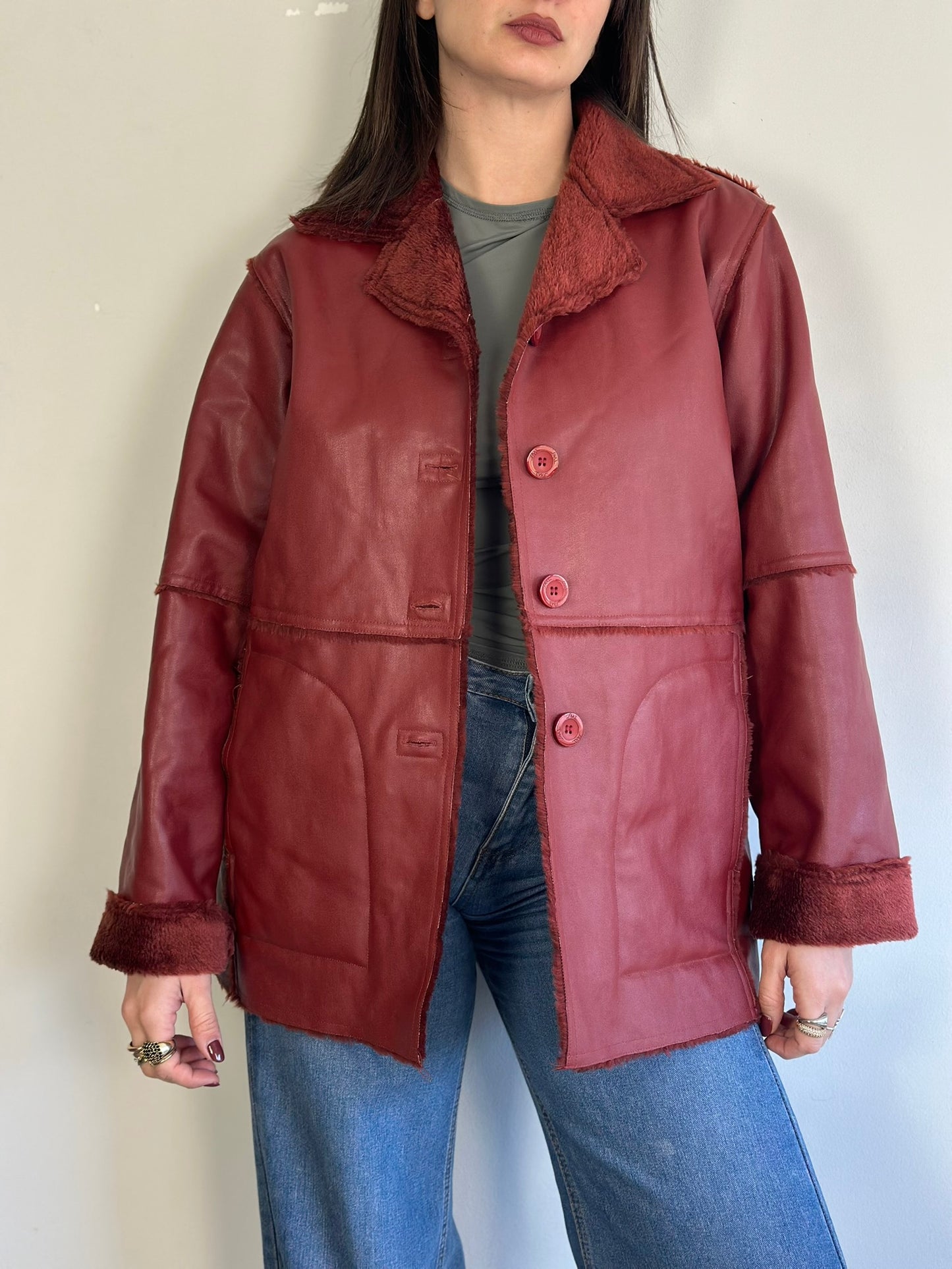 Vintage Red Leather Jacket