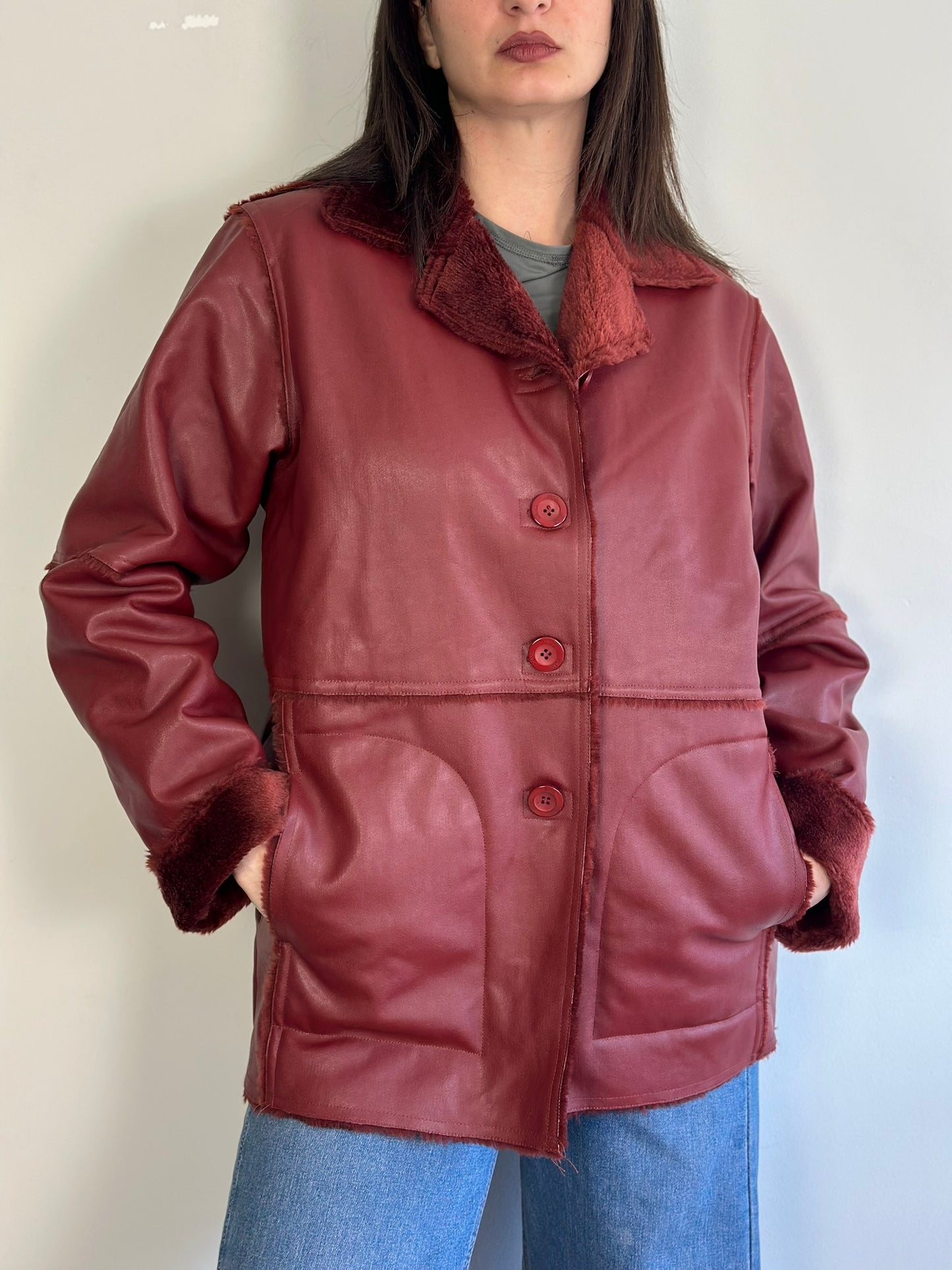 Vintage Red Leather Jacket