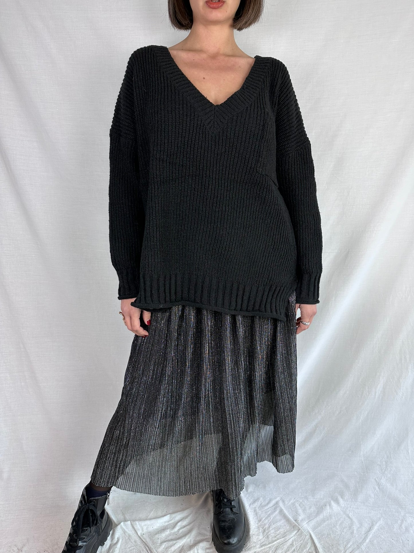 Black V-neck Sweater