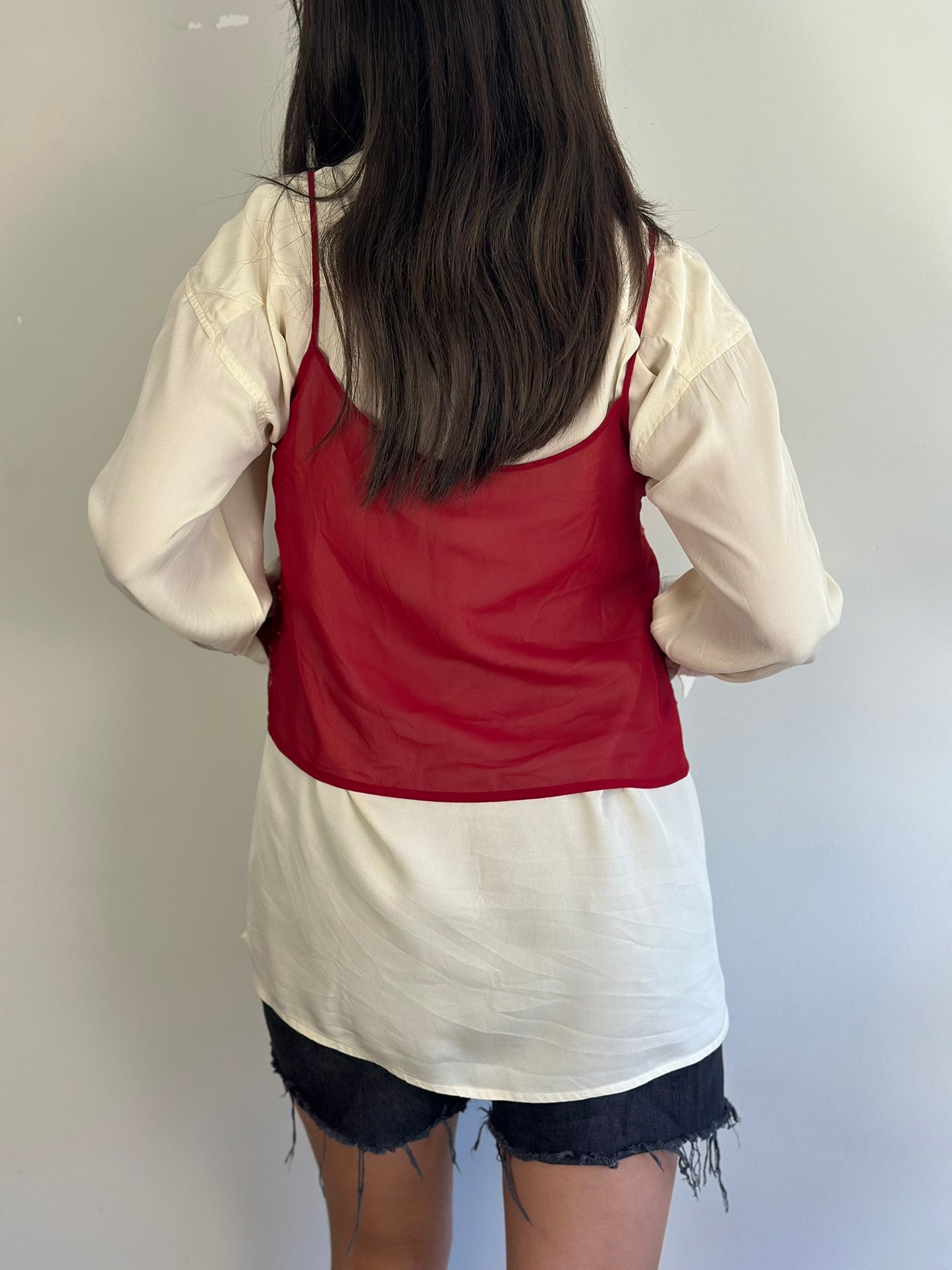 Vintage Mesh Red Top