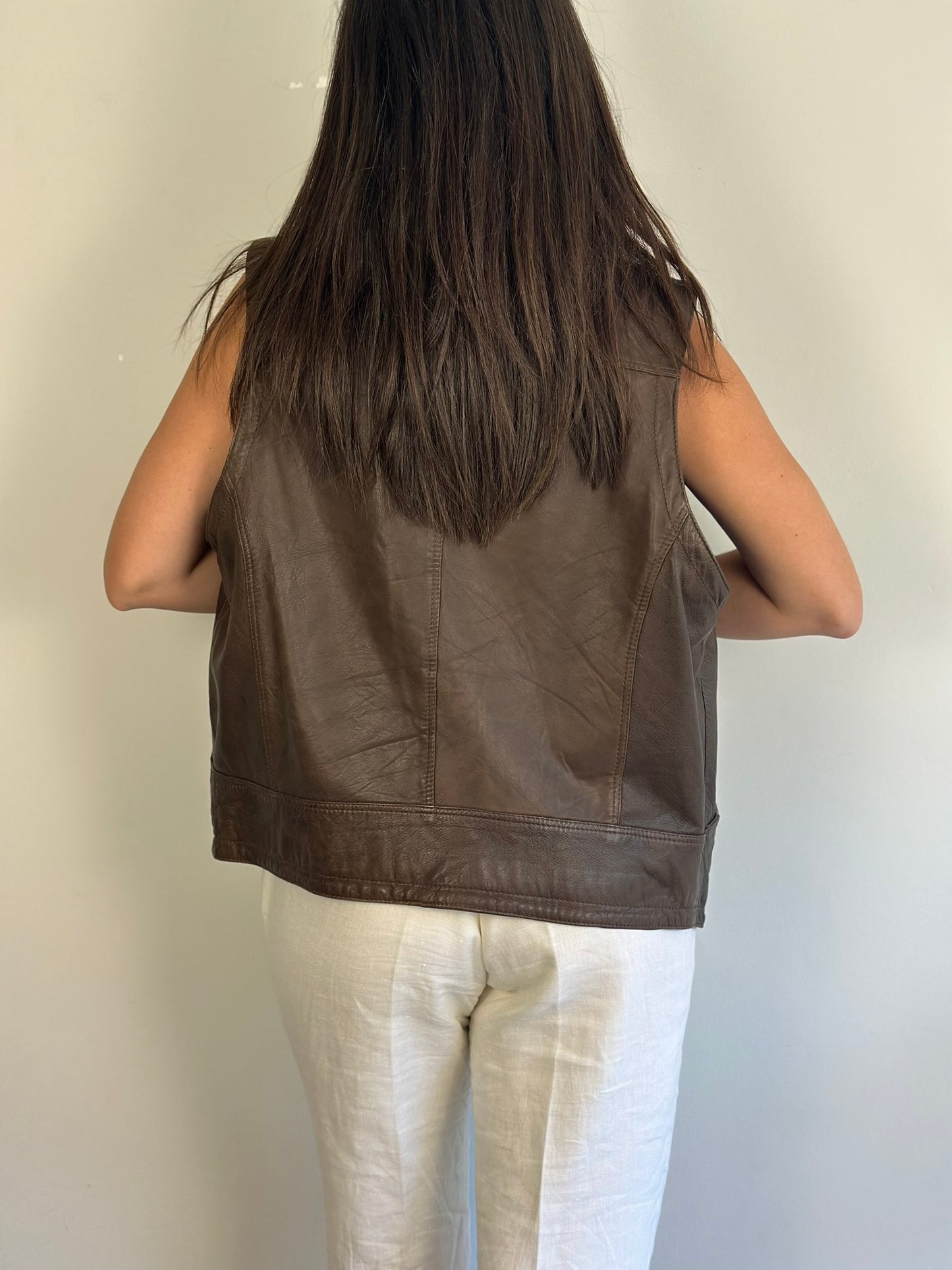 Vintage Brown Leather Vest
