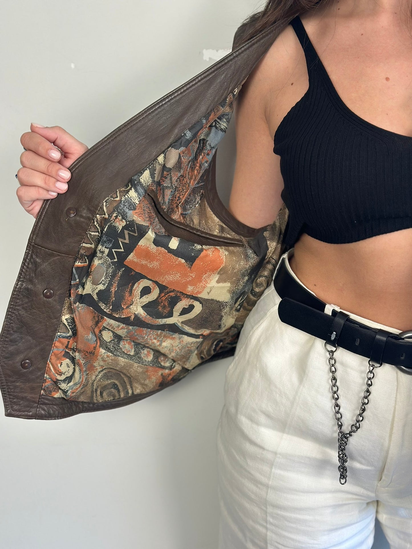 Vintage Brown Leather Vest
