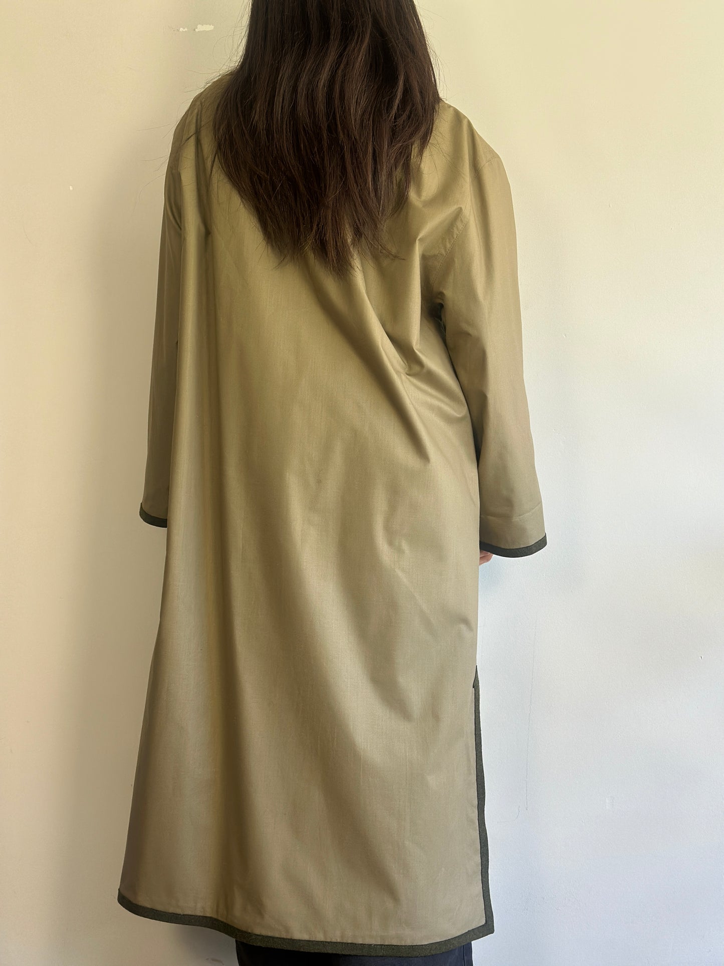 Vintage Trench Coat with Plaid Details