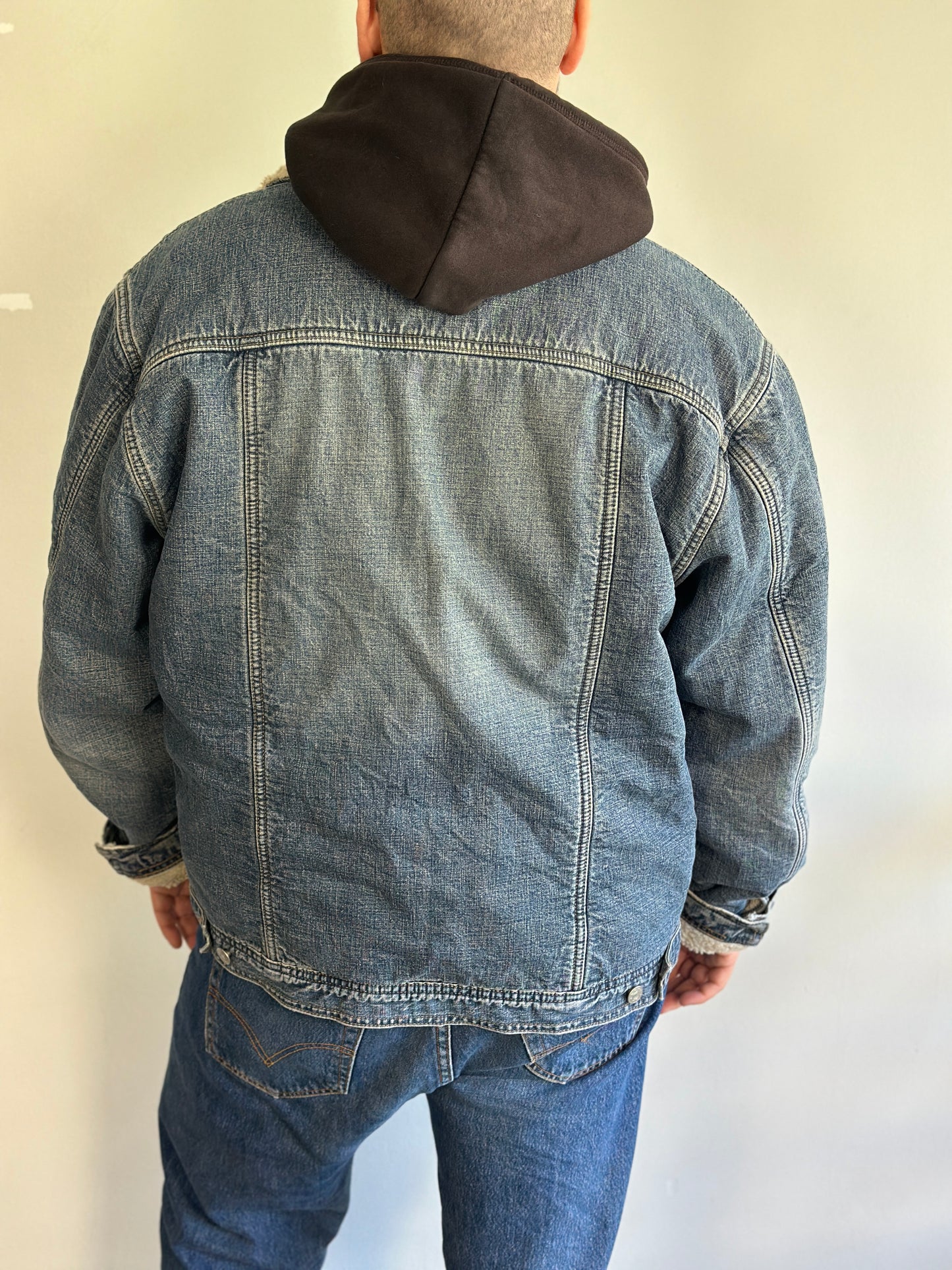 Vintage Denim Jacket With Fur