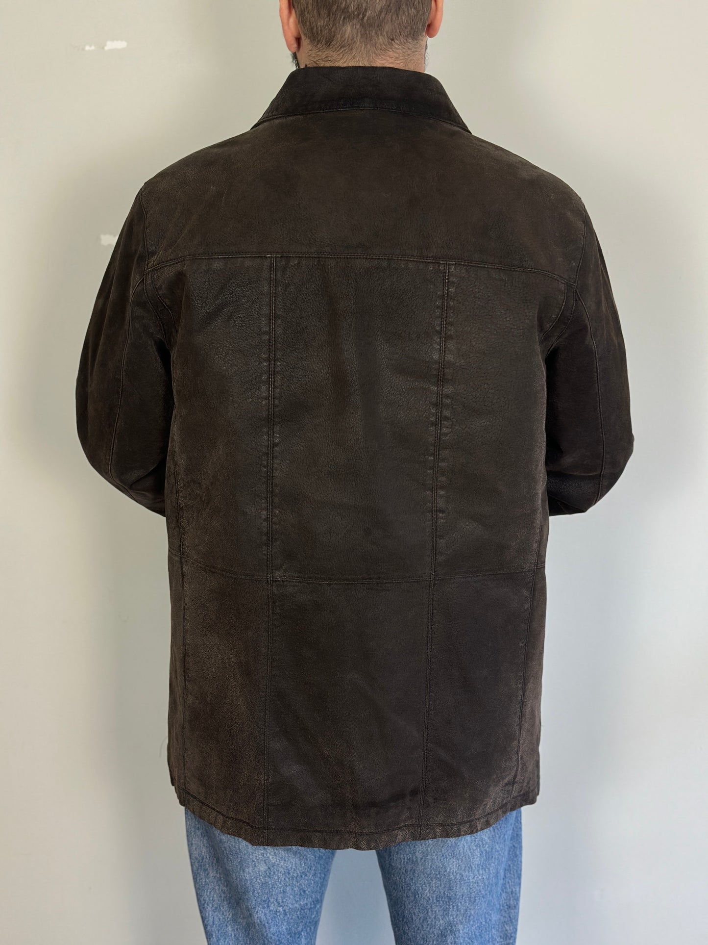 Vintage Leather Jacket With Fur Details