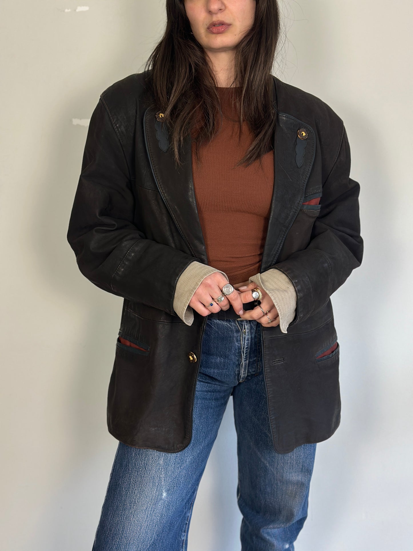 Vintage Leather Blazer