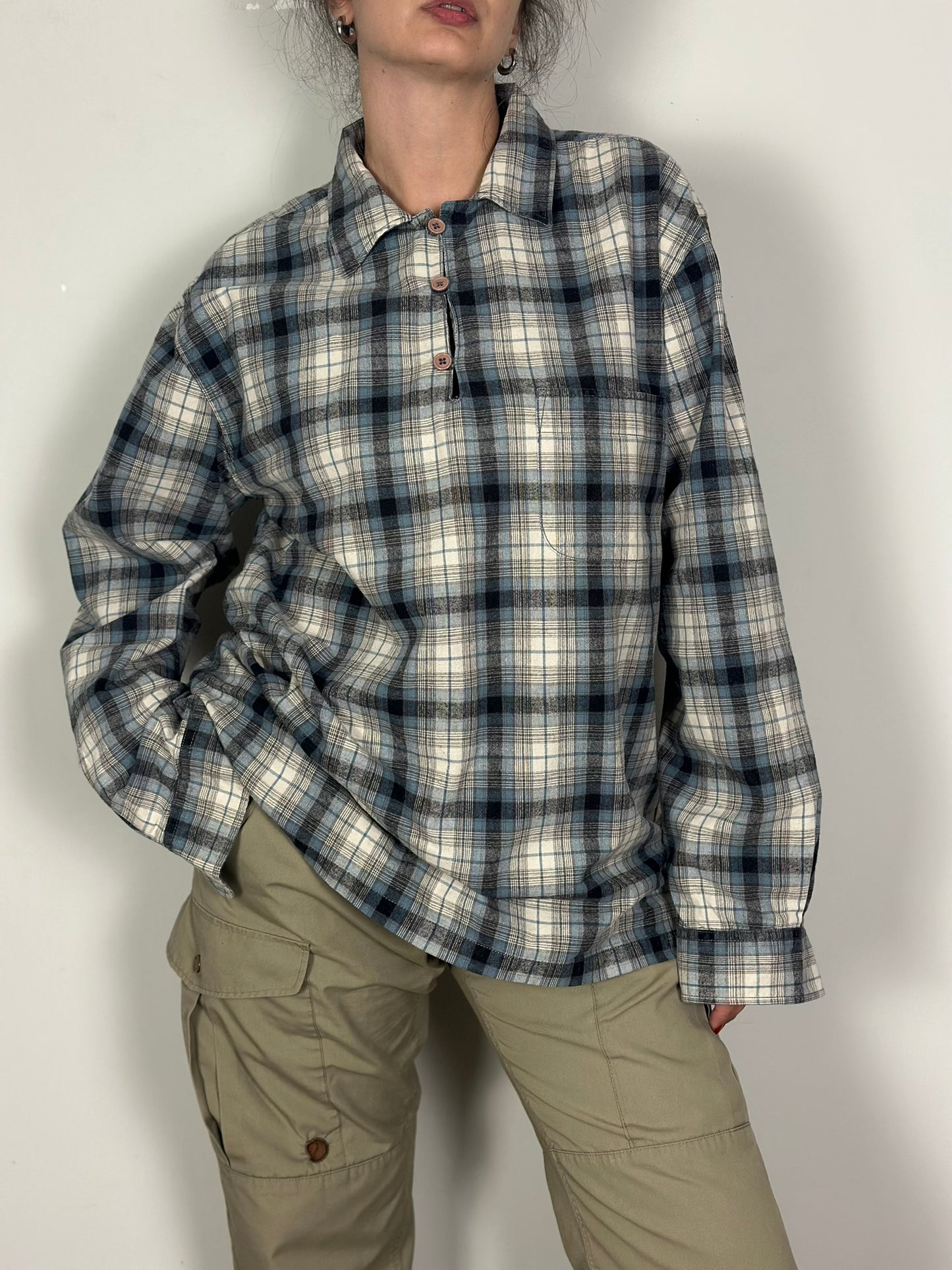 Vintage Plaid Shirt-blouse