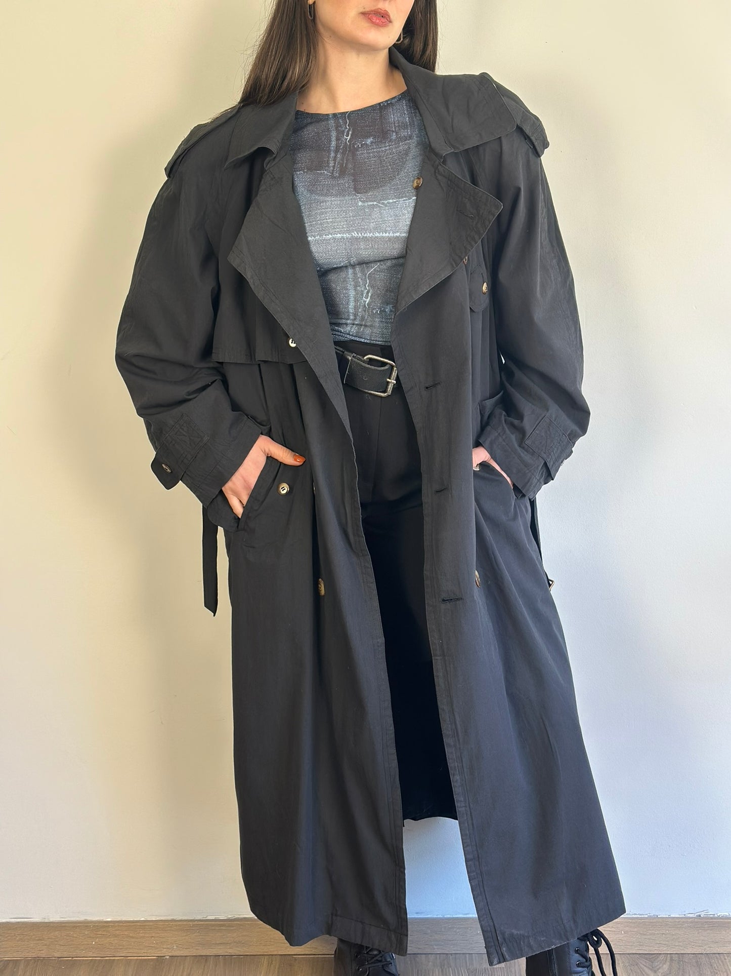 Vintage Grey Trench Coat