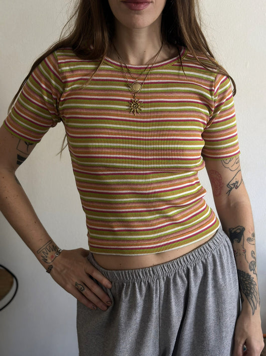 Vintage Striped Top / Orange