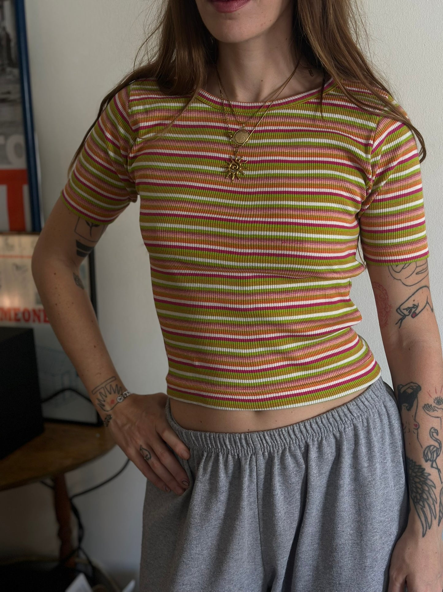 Vintage Striped Top / Orange