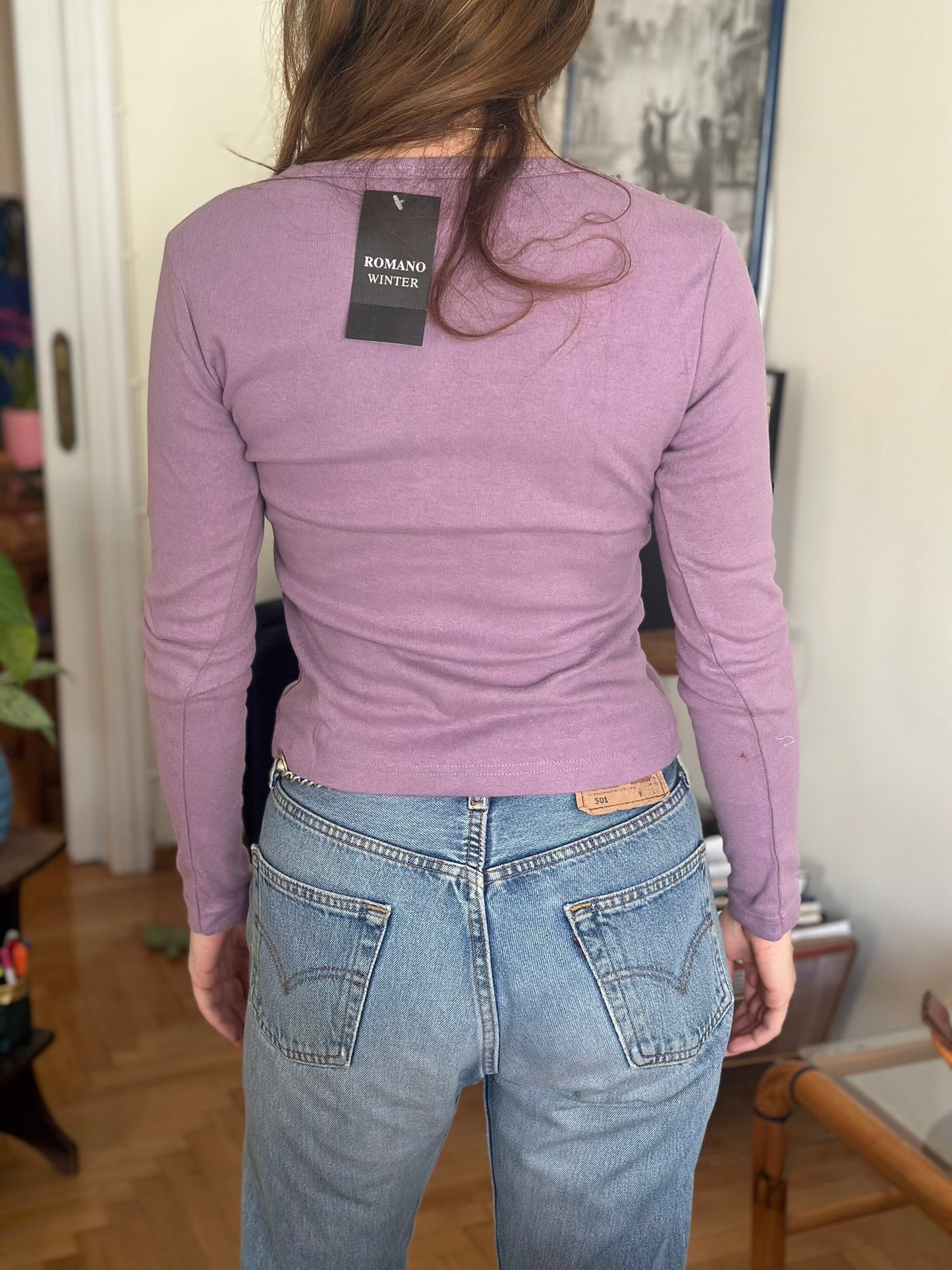 Lilac Cardigan Top
