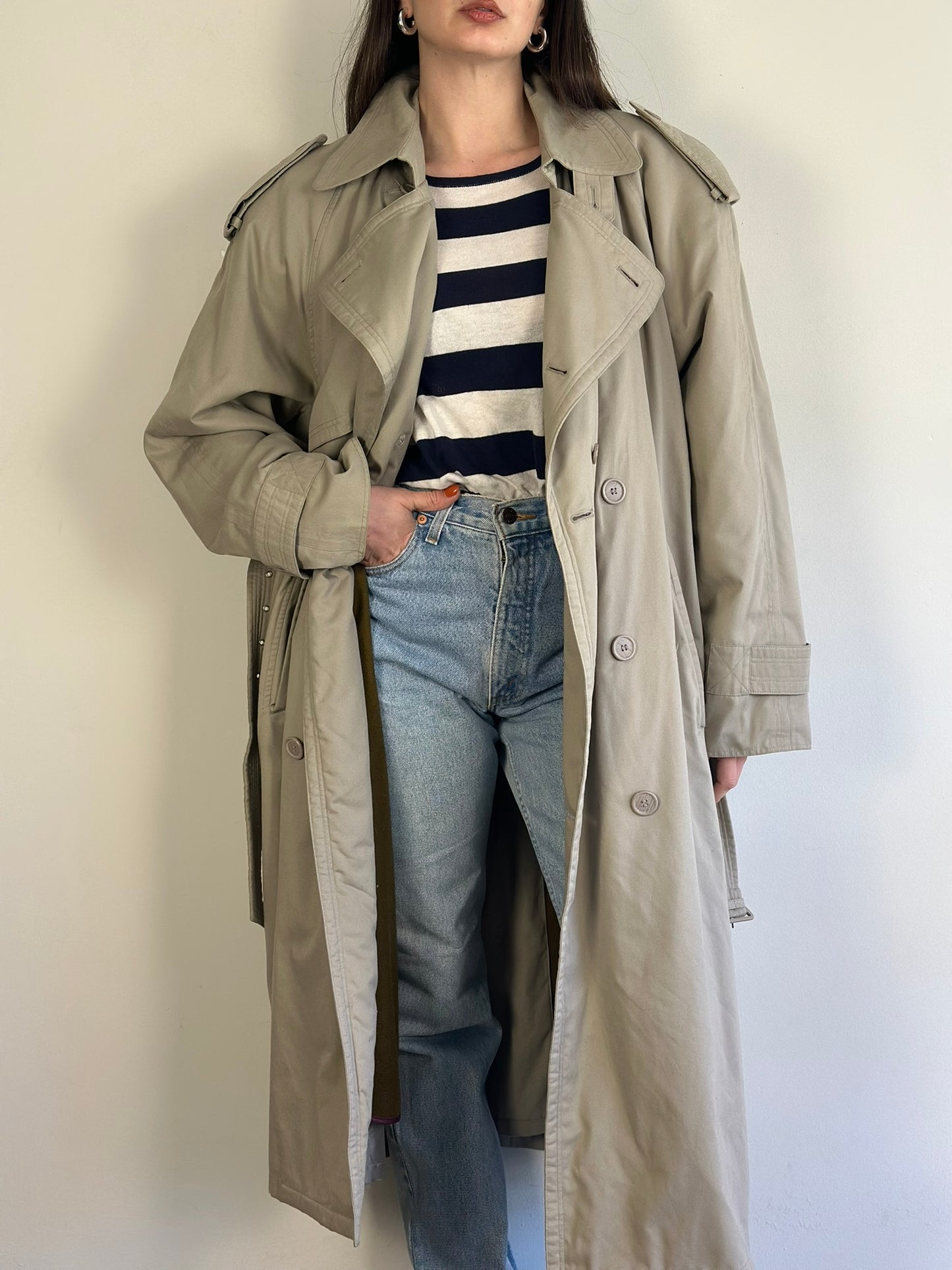 Vintage Khaki Trench Coat