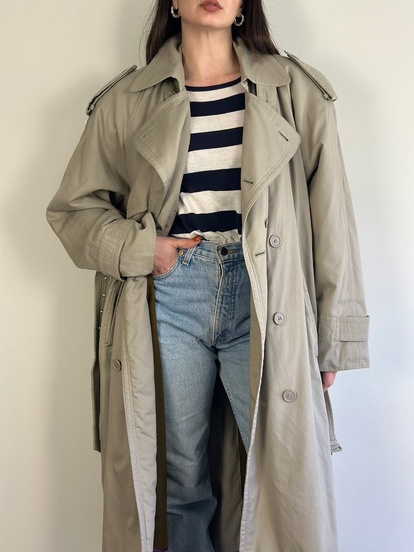 Vintage Khaki Trench Coat
