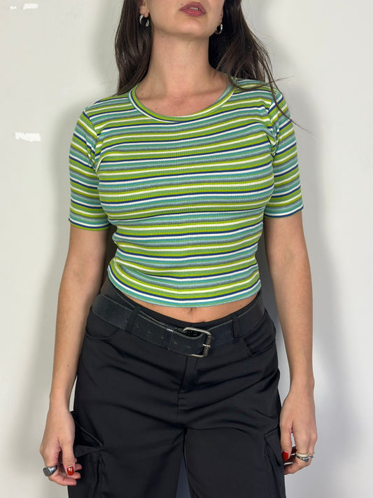 Vintage Striped Top / Green