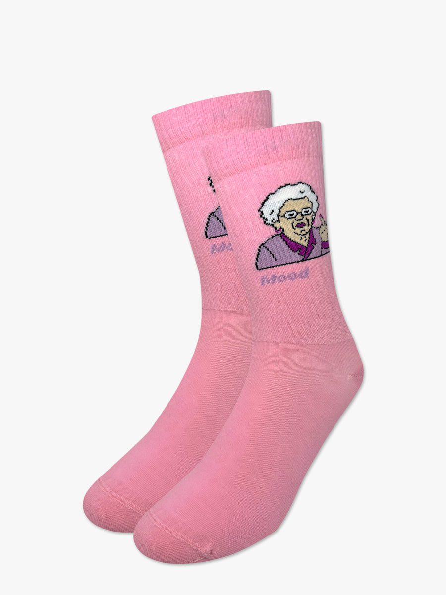 Κάλτσα Βαμβακερή με Σχέδια Old Lady Middle Finger Meme