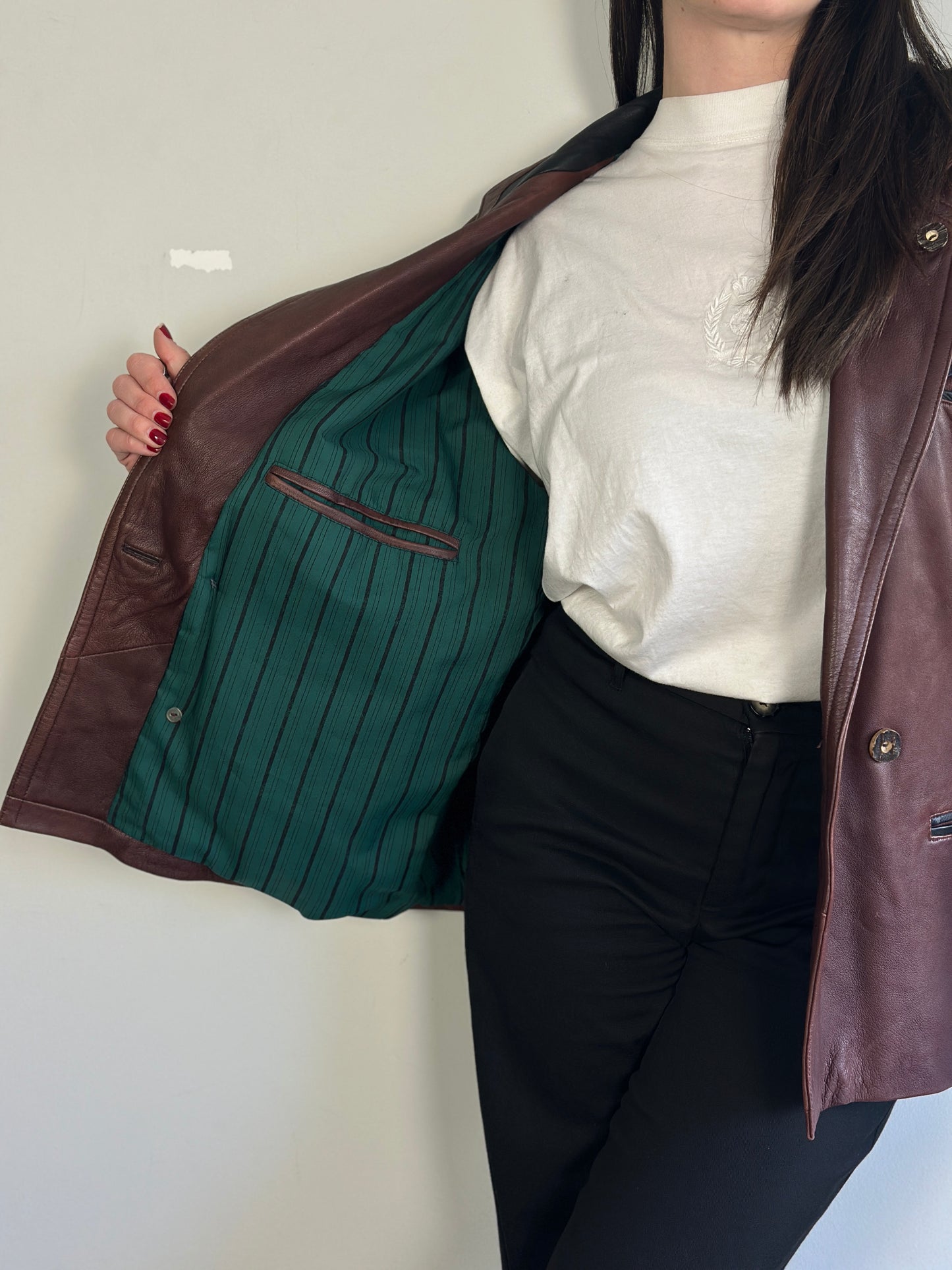 Vintage Leather Brown Blazer