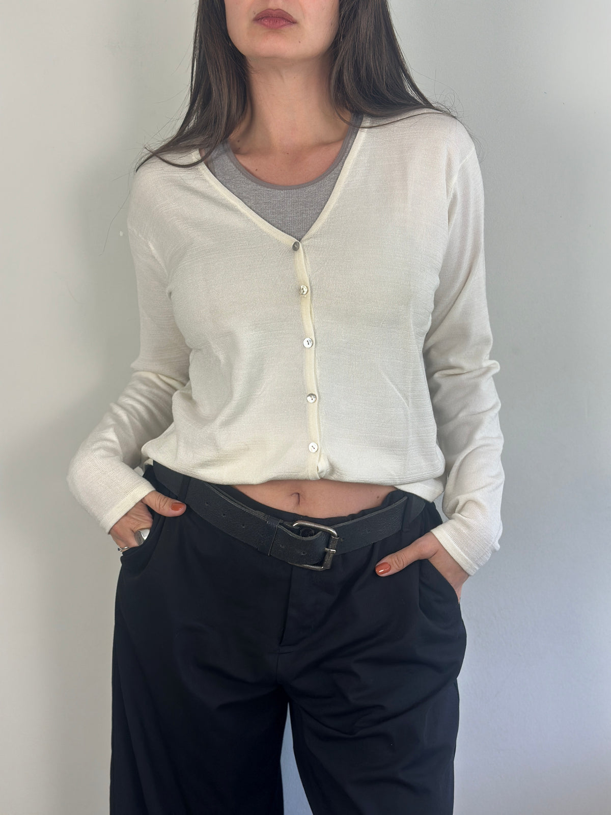 White Cardigan Top