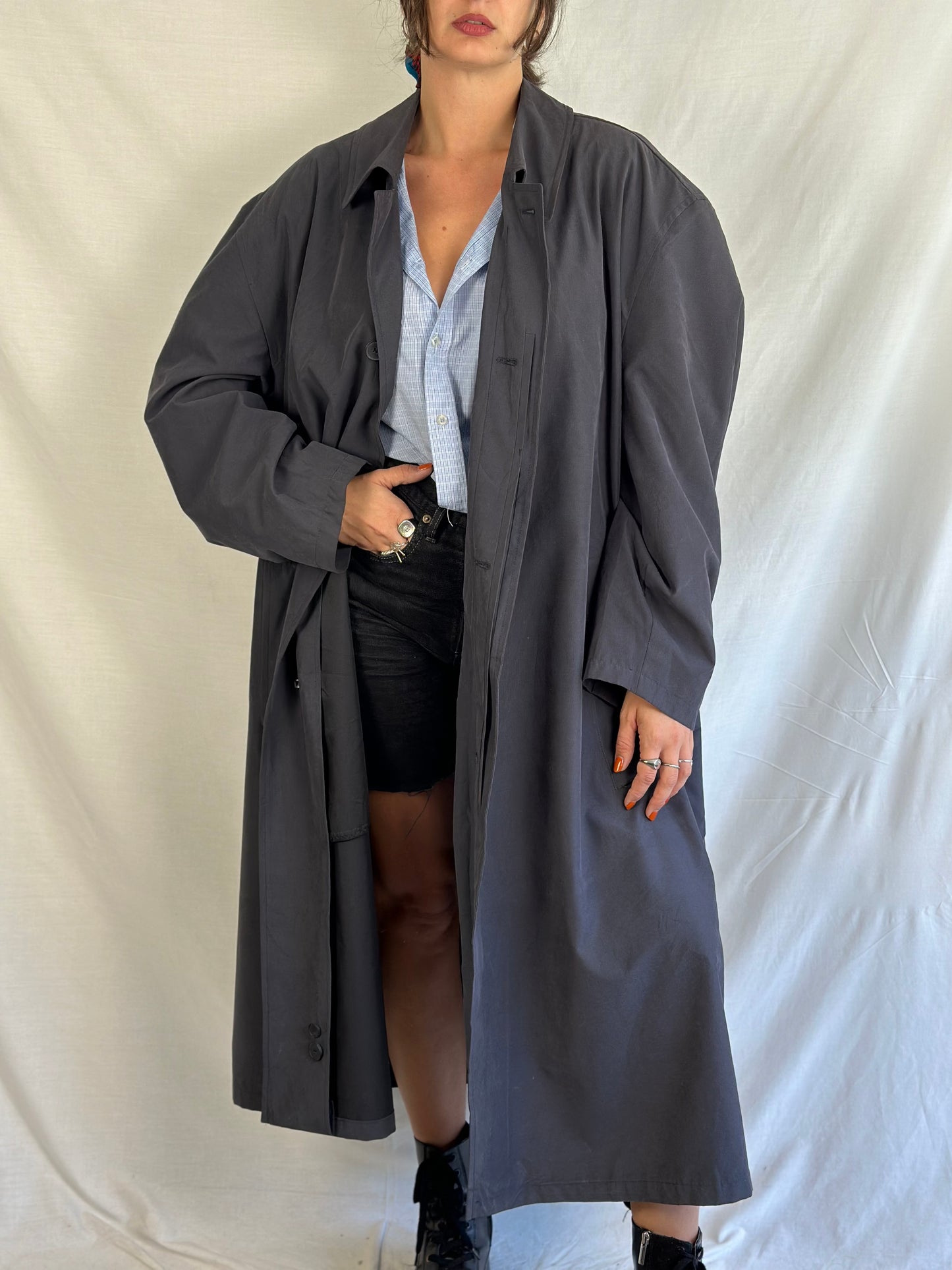 Vintage Grey Trench Coat