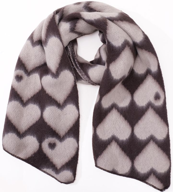 Hearts Scarf / Brown