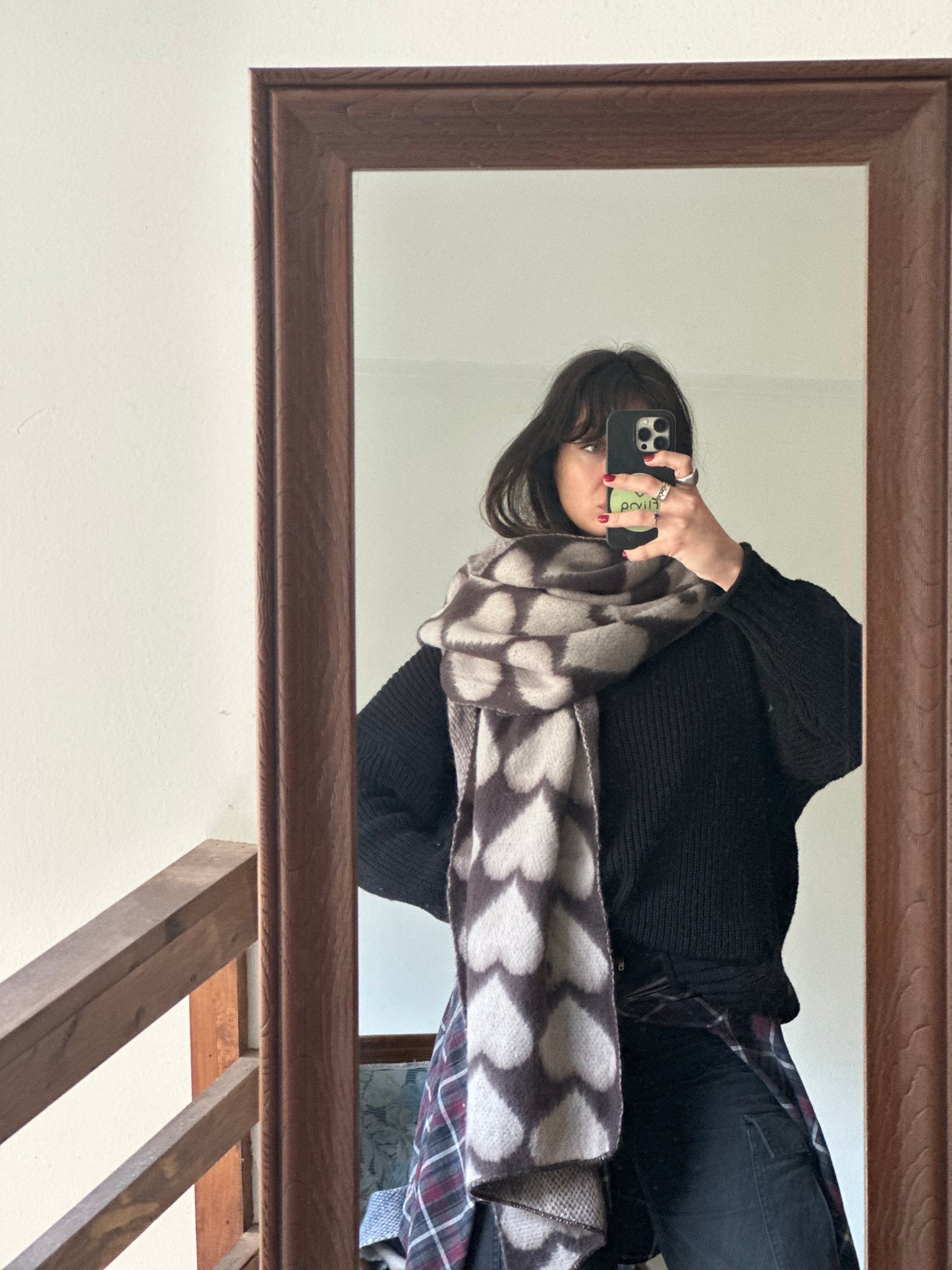 Hearts Scarf / Brown