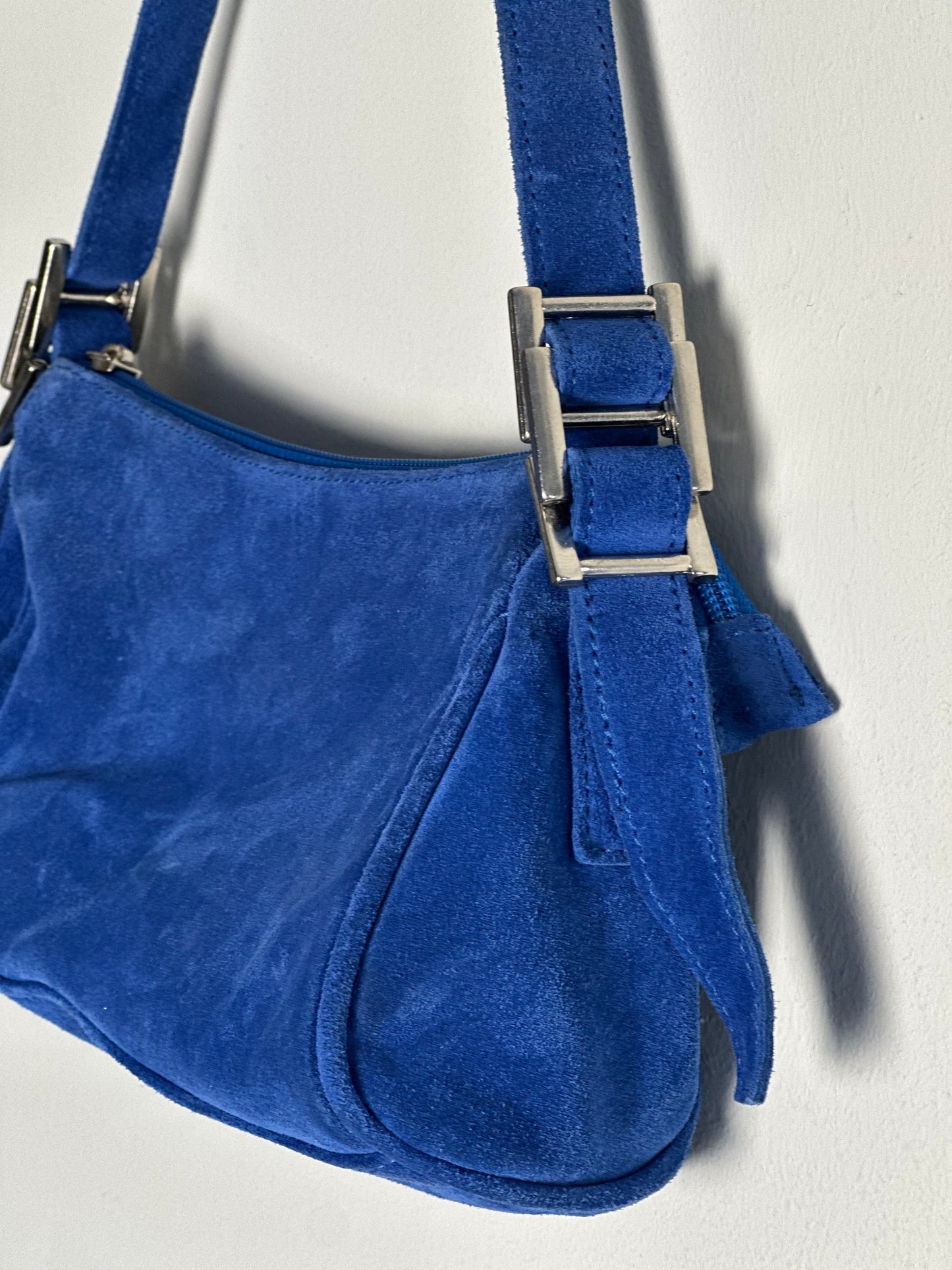 Vintage Blue Suede Bag