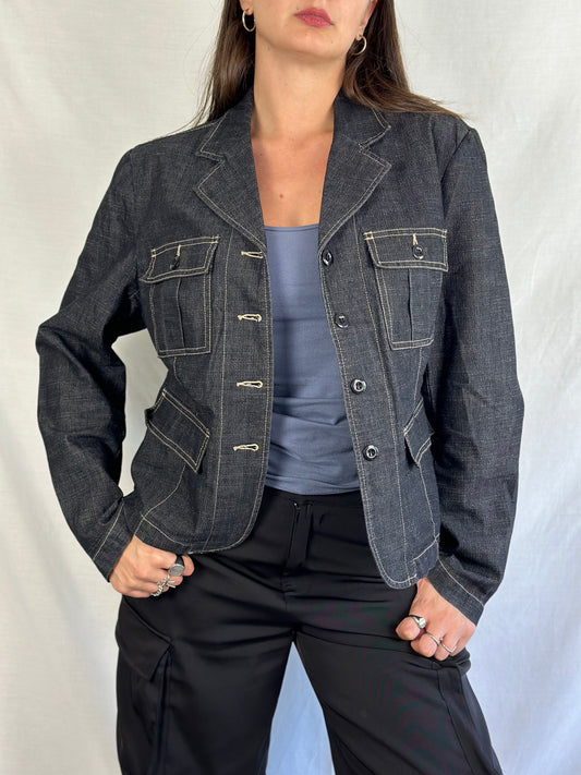 Vintage Denim Blazer Jacket