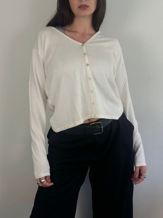 White Cardigan Top