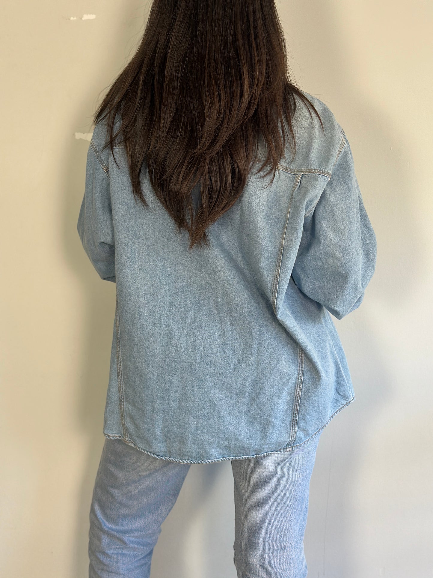 Denim Shirt with leather details