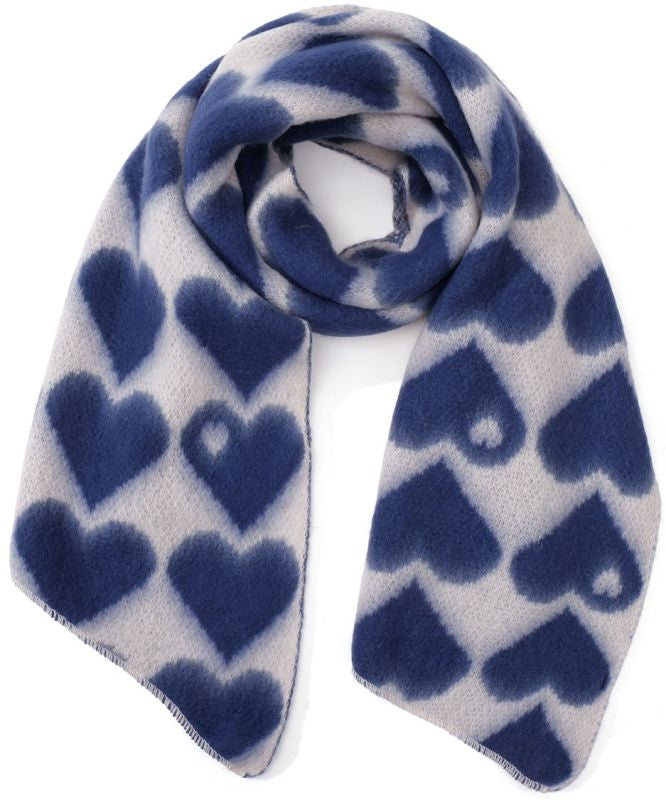 Hearts Scarf / Blue
