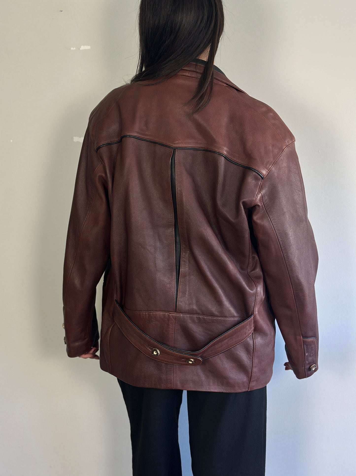 Vintage Leather Brown Blazer