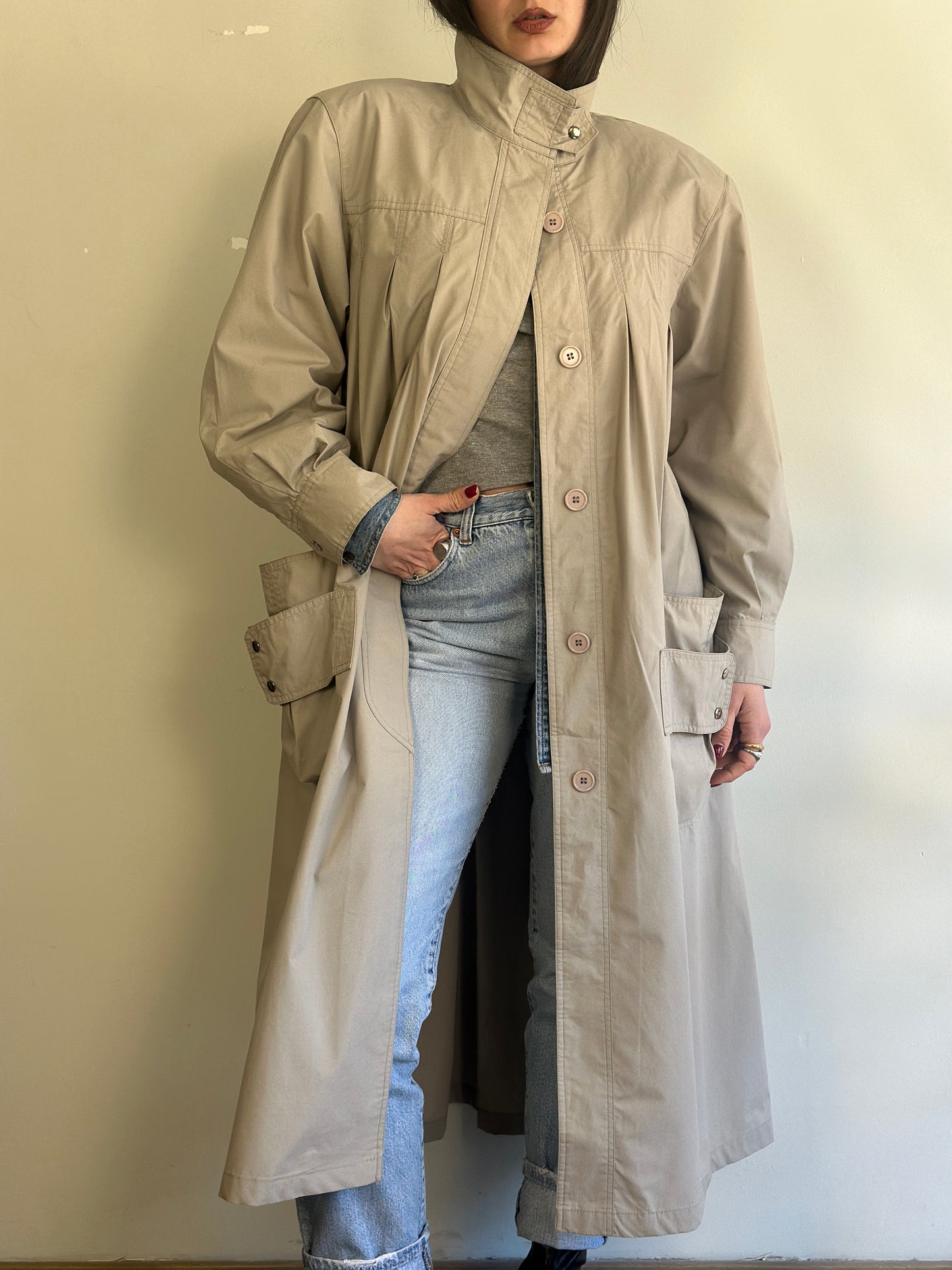 Vintage Beige Trench Coat