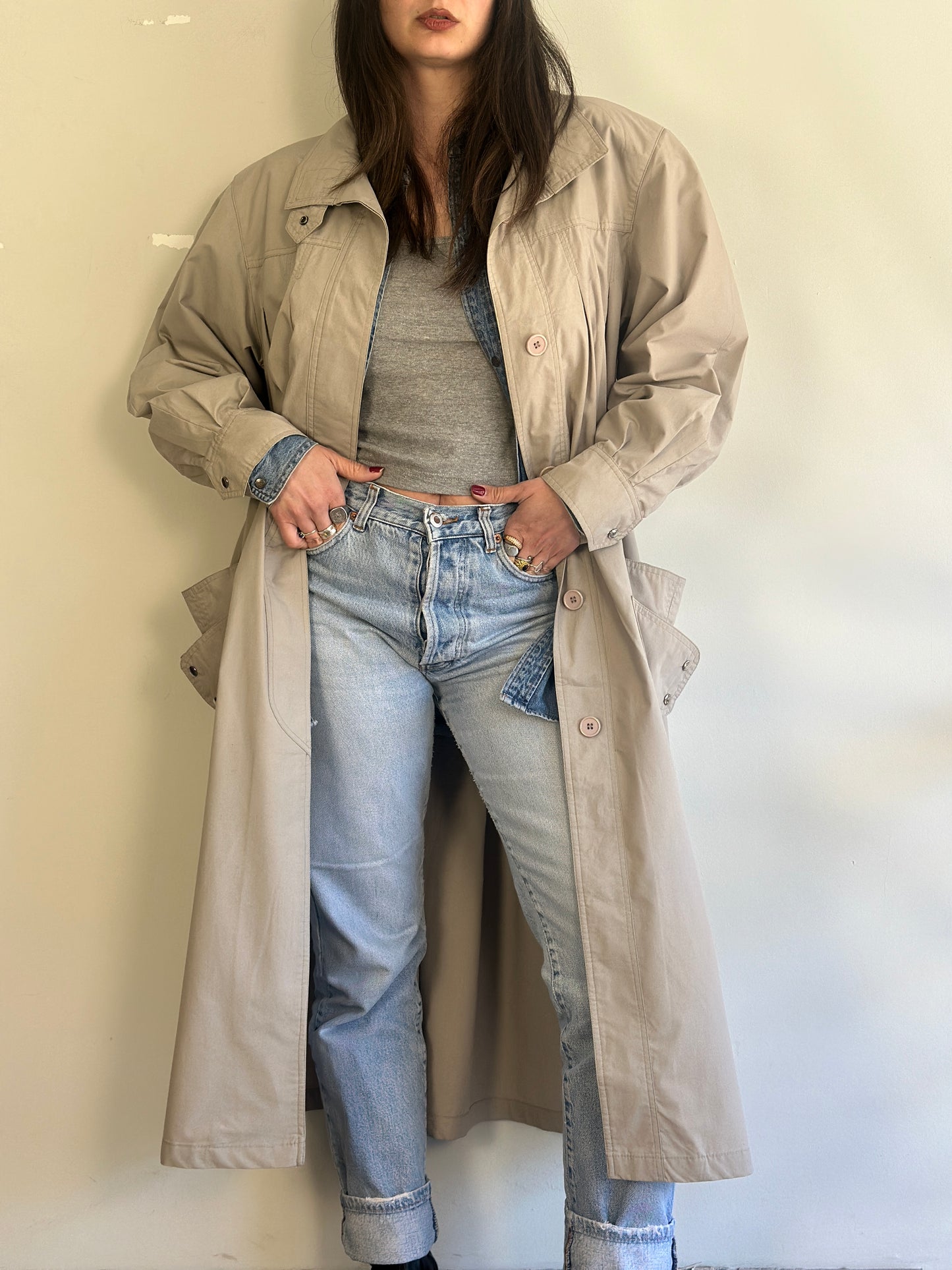 Vintage Beige Trench Coat