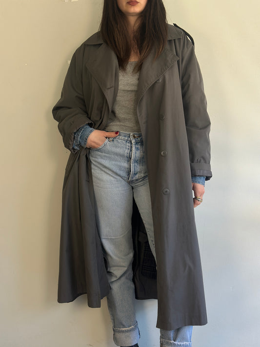 Vintage Grey Trench Coat