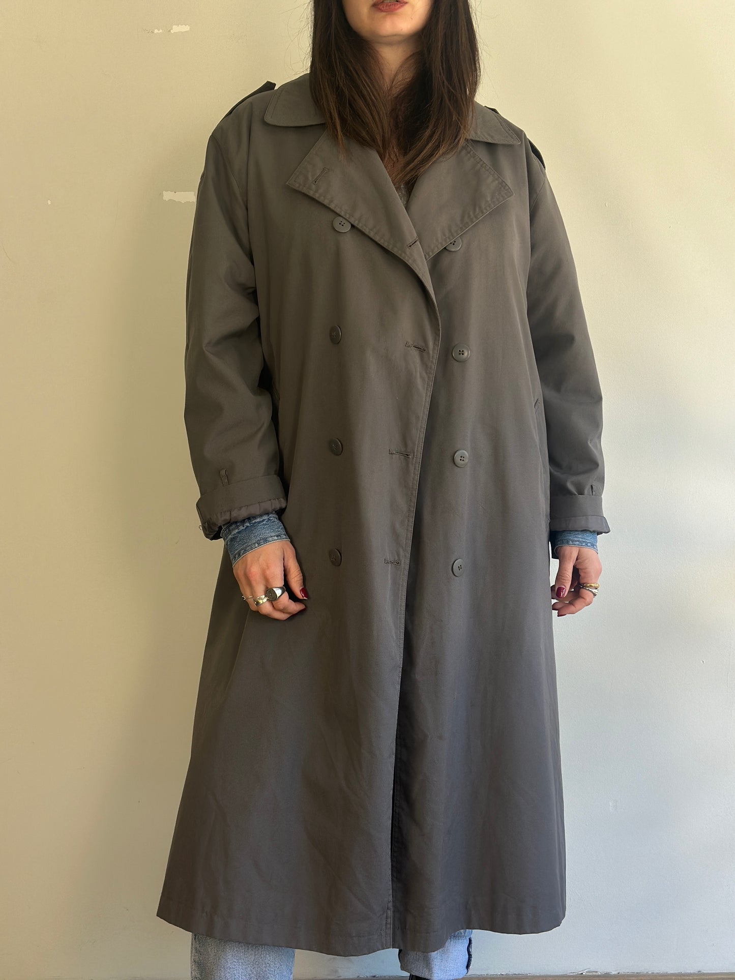 Vintage Grey Trench Coat