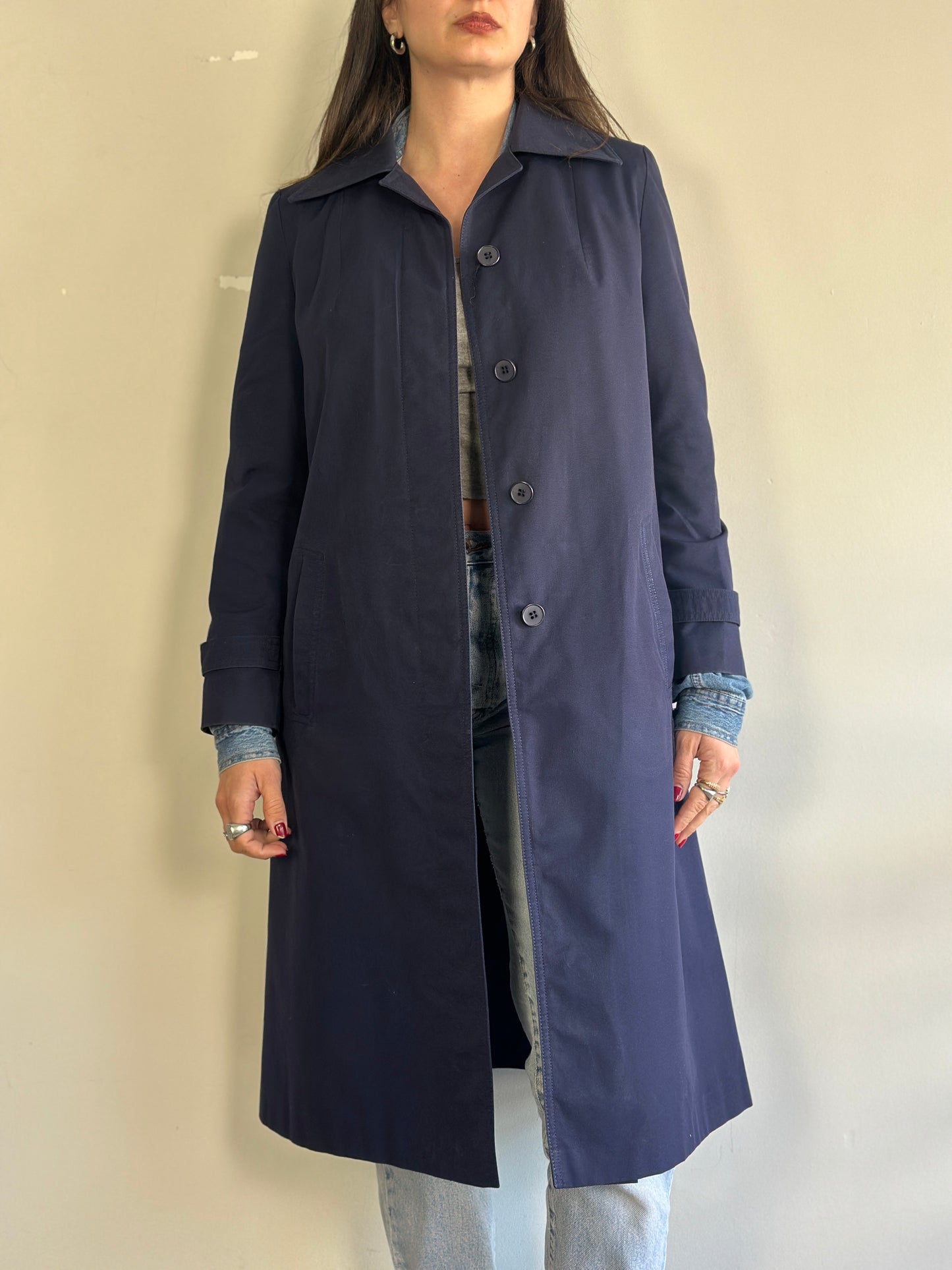 Vintage Blue Trench Coat
