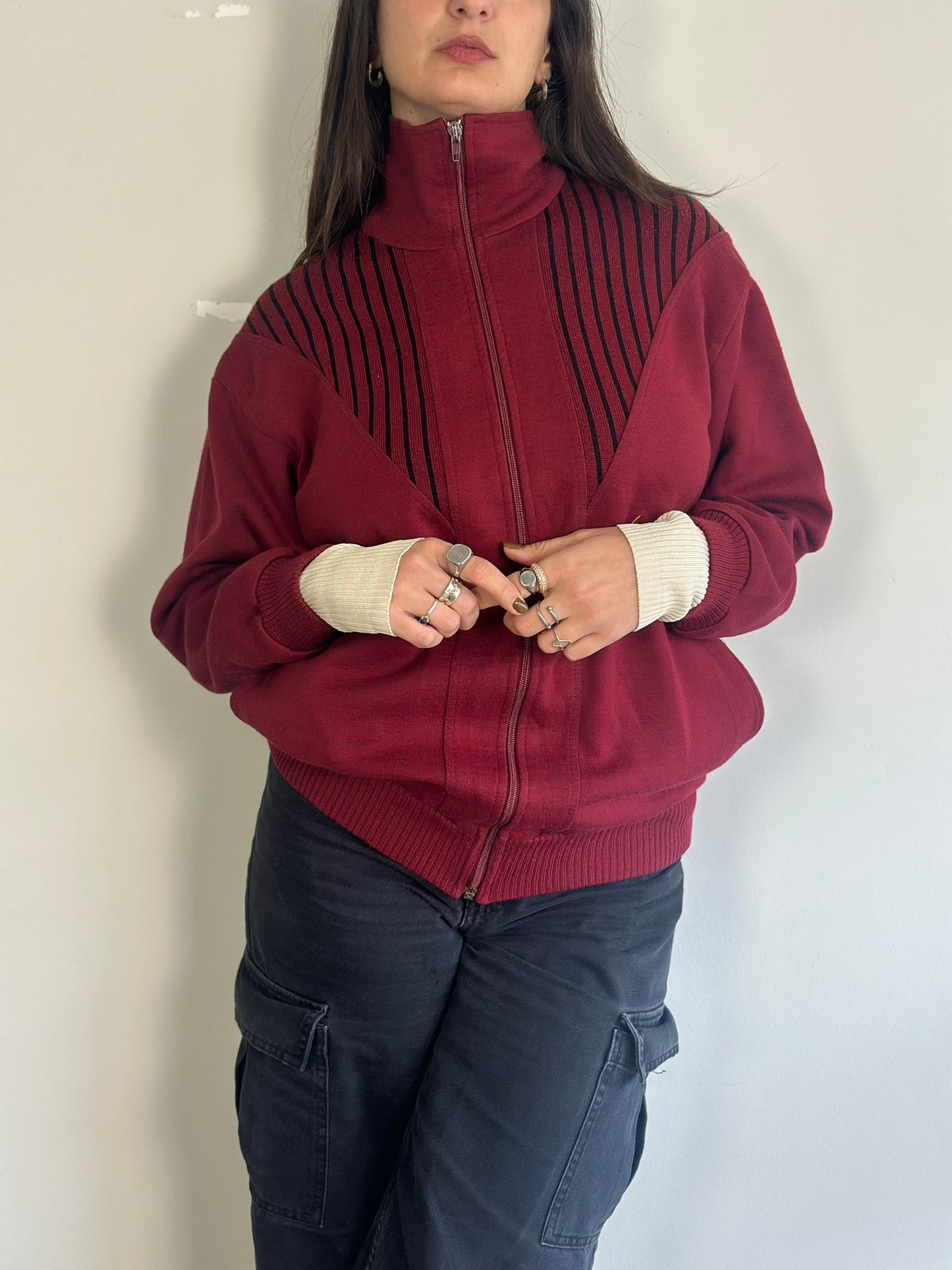 Vintage Athletic Cardigan with zipper