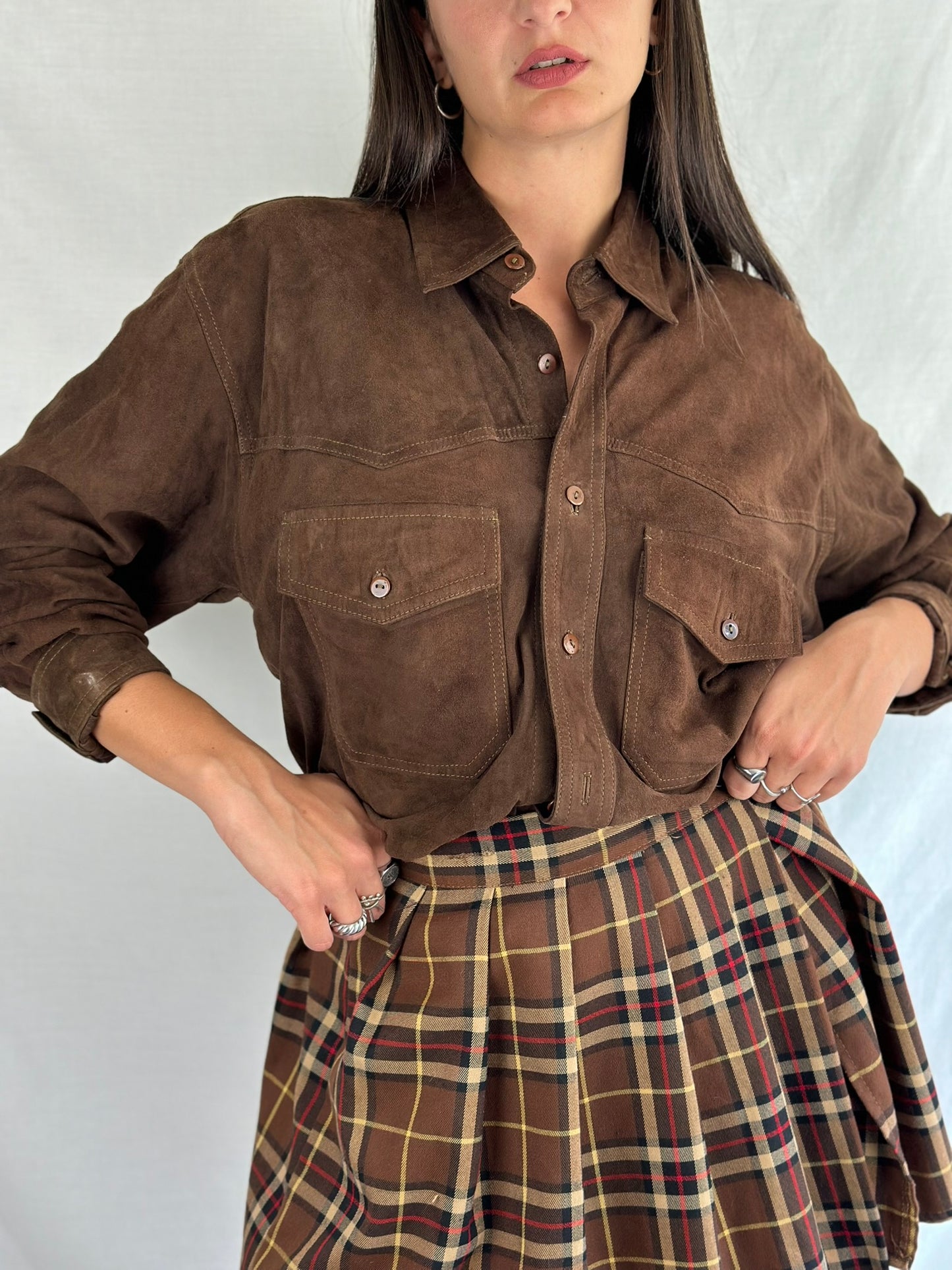 Plaid Check Pleated Mini Skirt