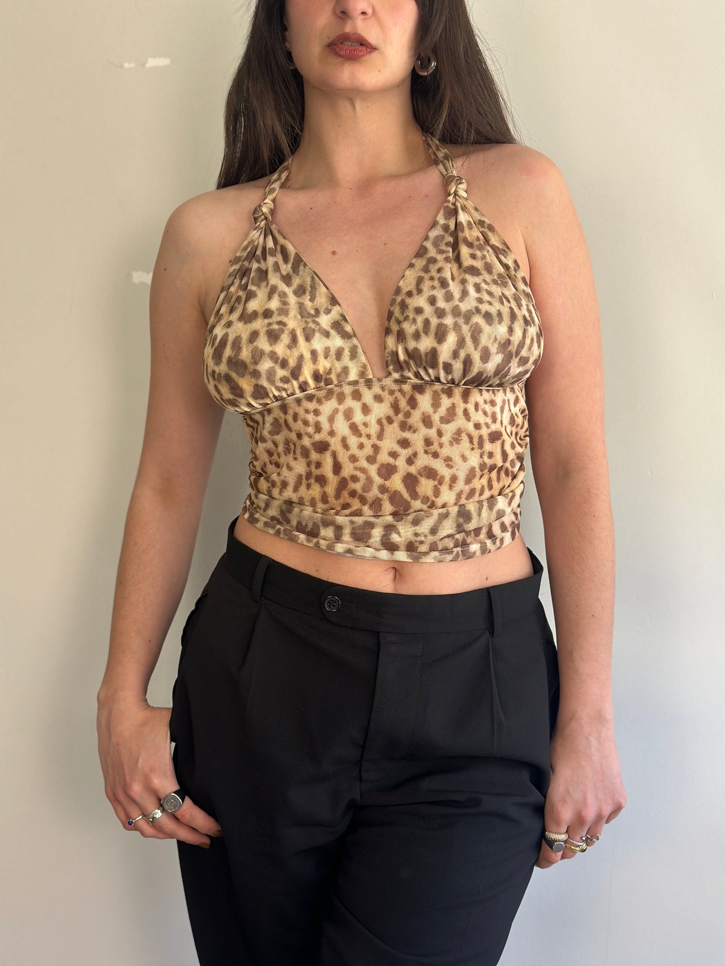 Leopard Halter Top