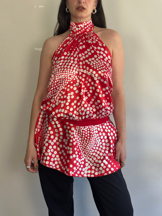 Vintage Halter Polka Dot Dress