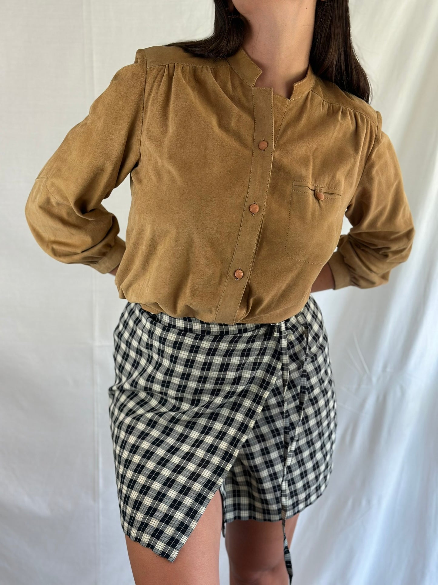 Vintage Plaid Wrap Skirt