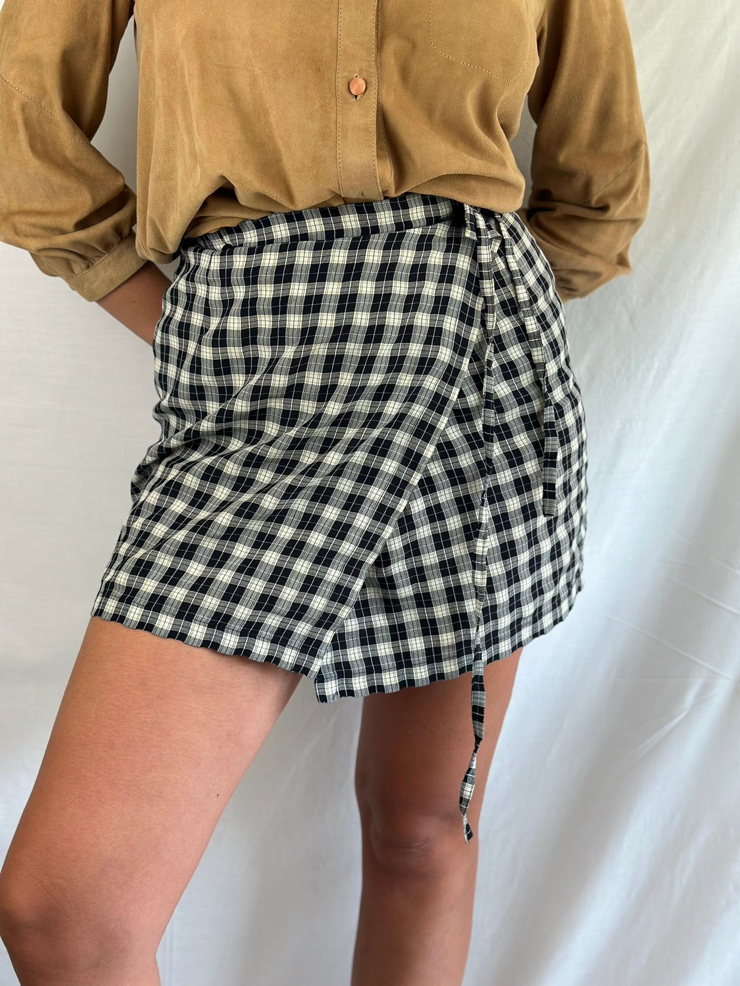 Vintage Plaid Wrap Skirt