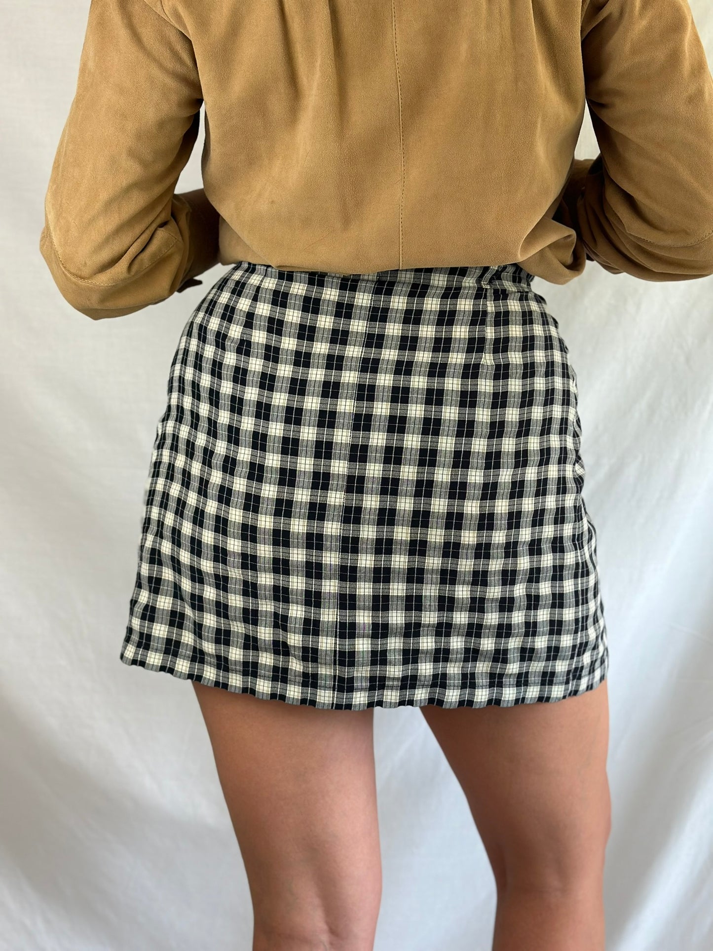 Vintage Plaid Wrap Skirt