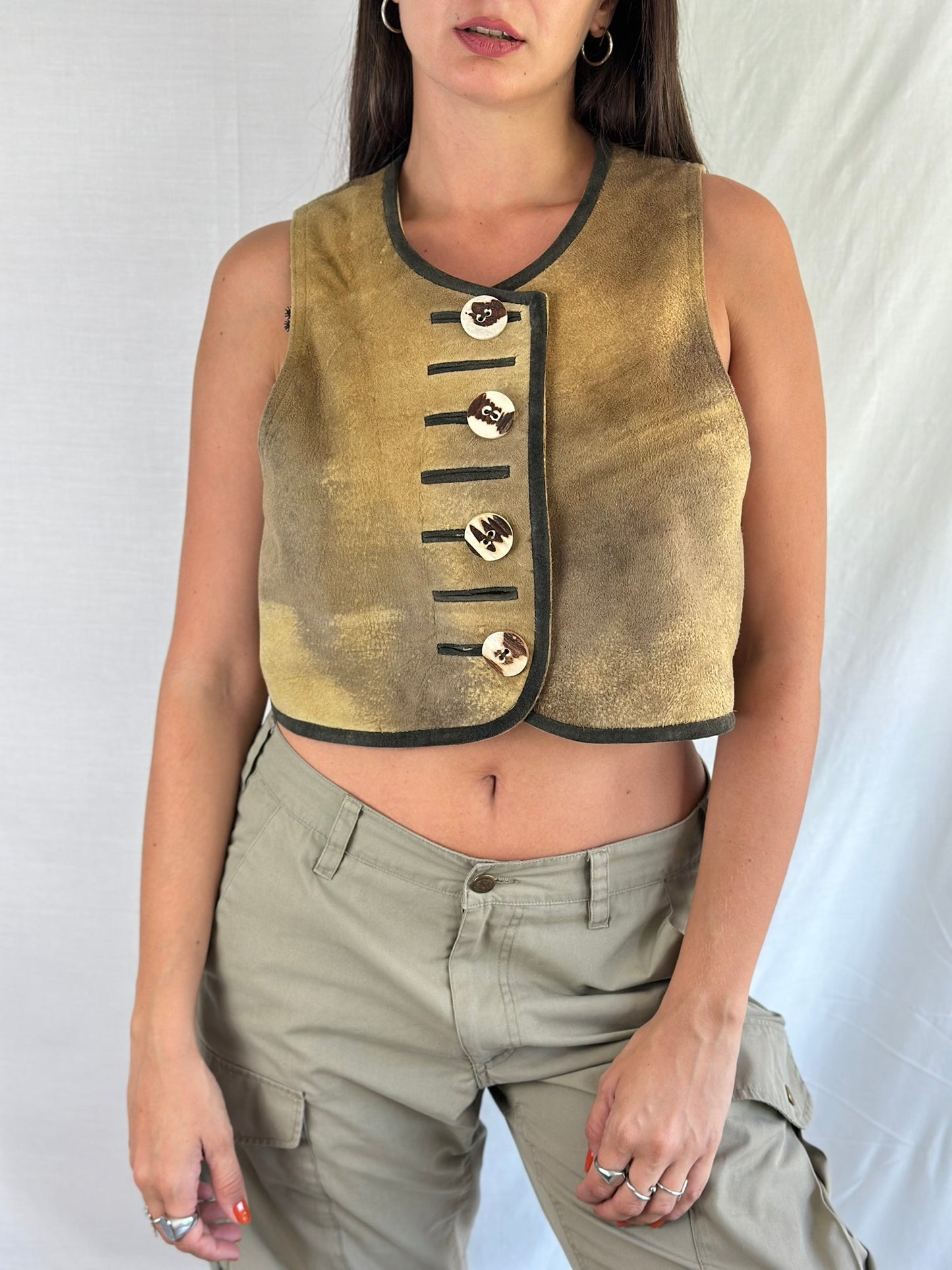 Vintage Suede Vest-top