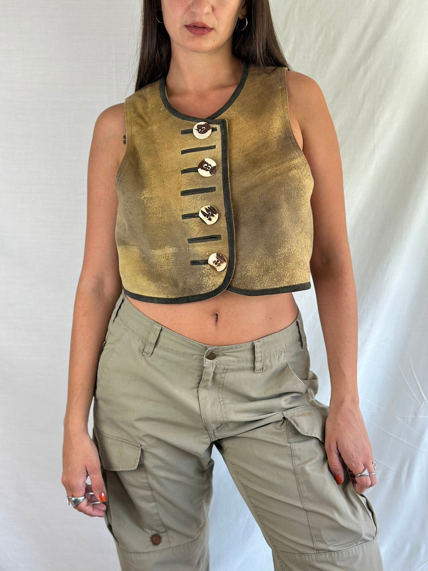 Vintage Suede Vest-top