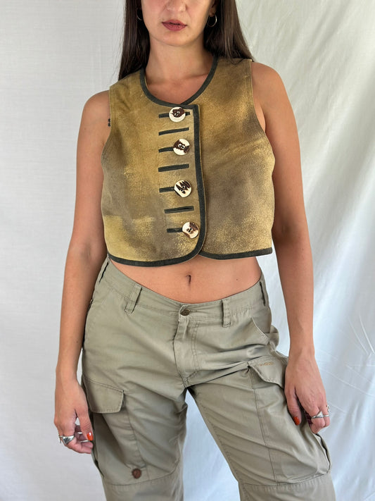 Vintage Suede Vest-top