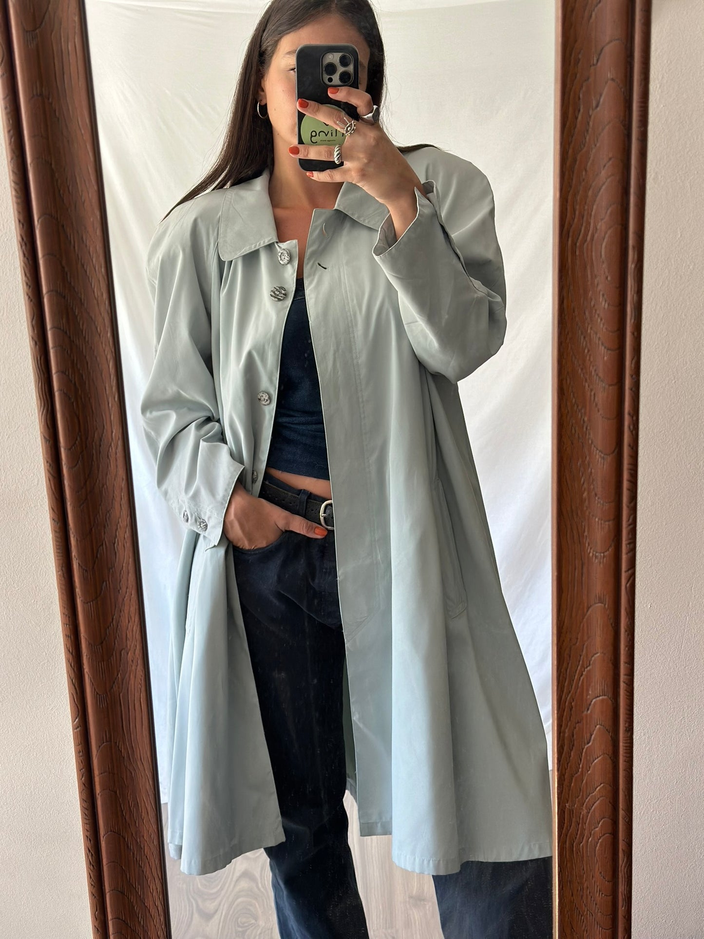 Vintage Powder Blue Trench Coat