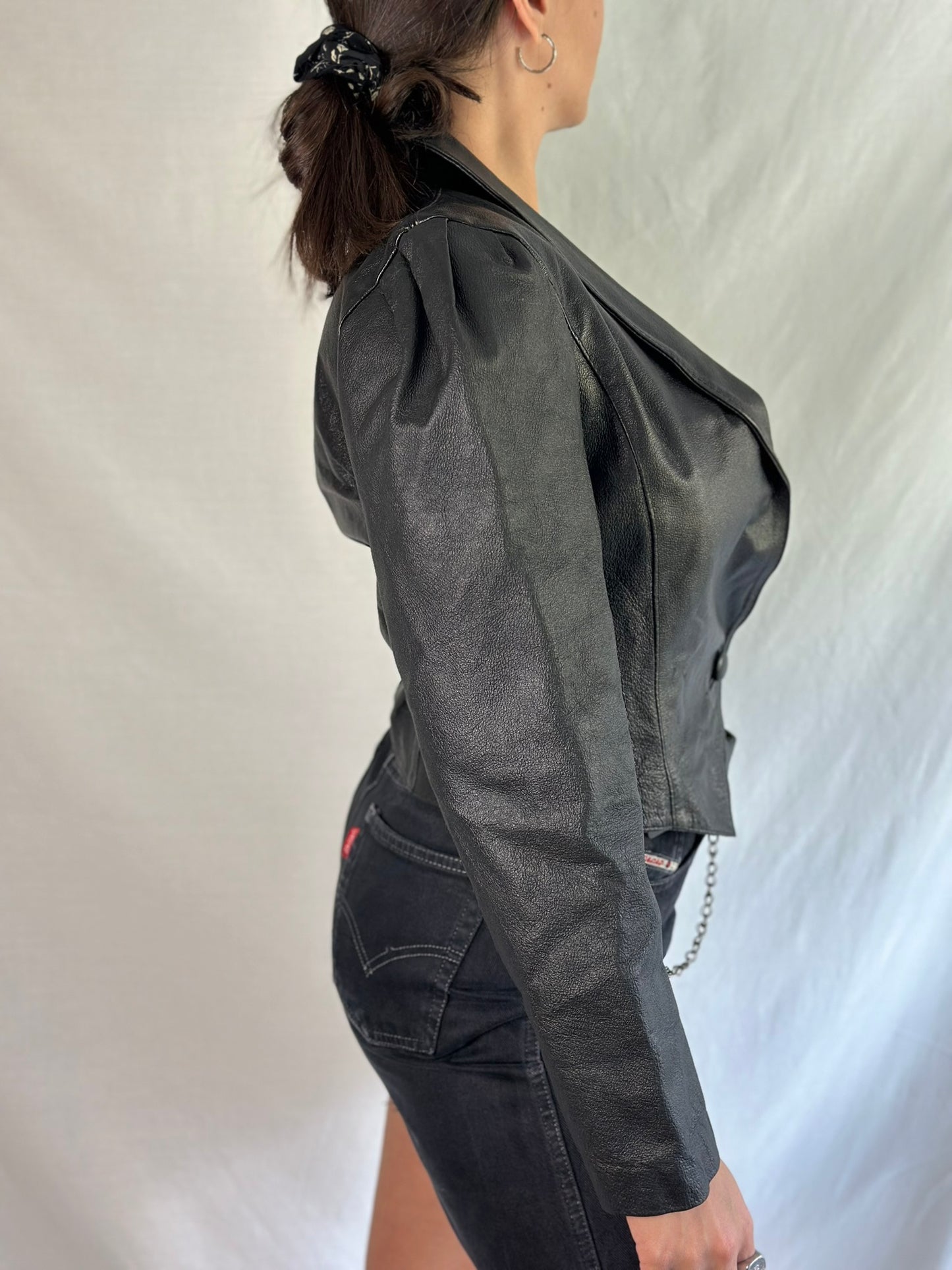 Vintage Leather Cropped Jacket