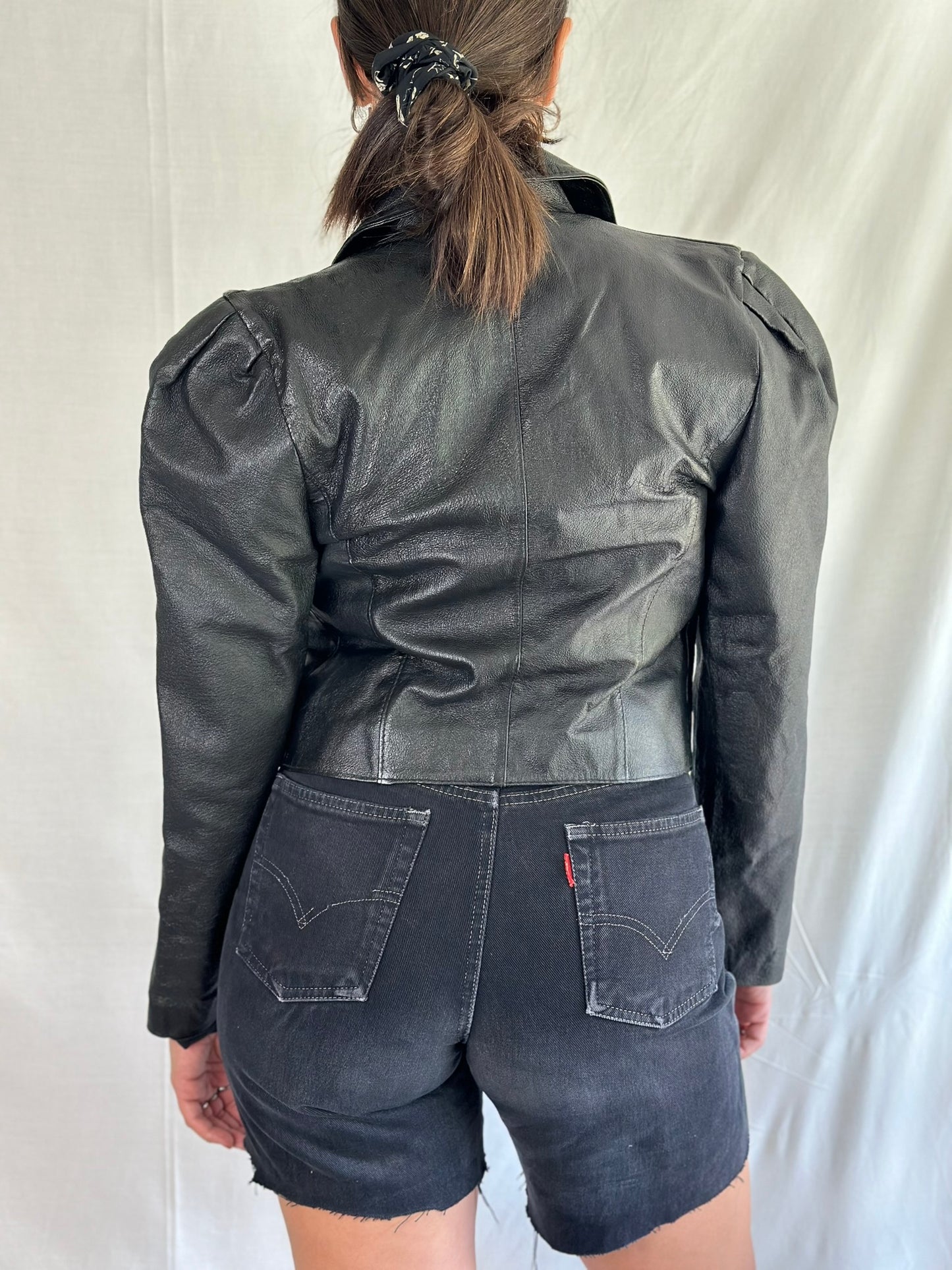 Vintage Leather Cropped Jacket