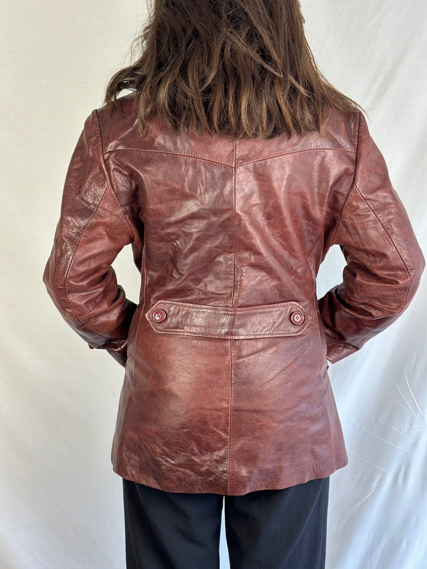 Cherry Red Leather Jacket